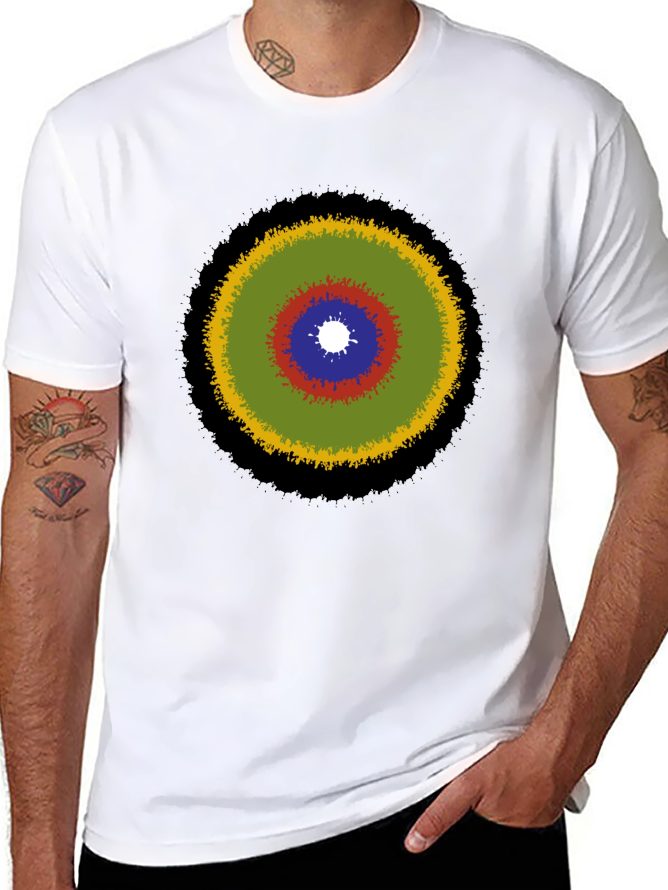 Abstract Target Graphic Tee - Stylish Casual Wear