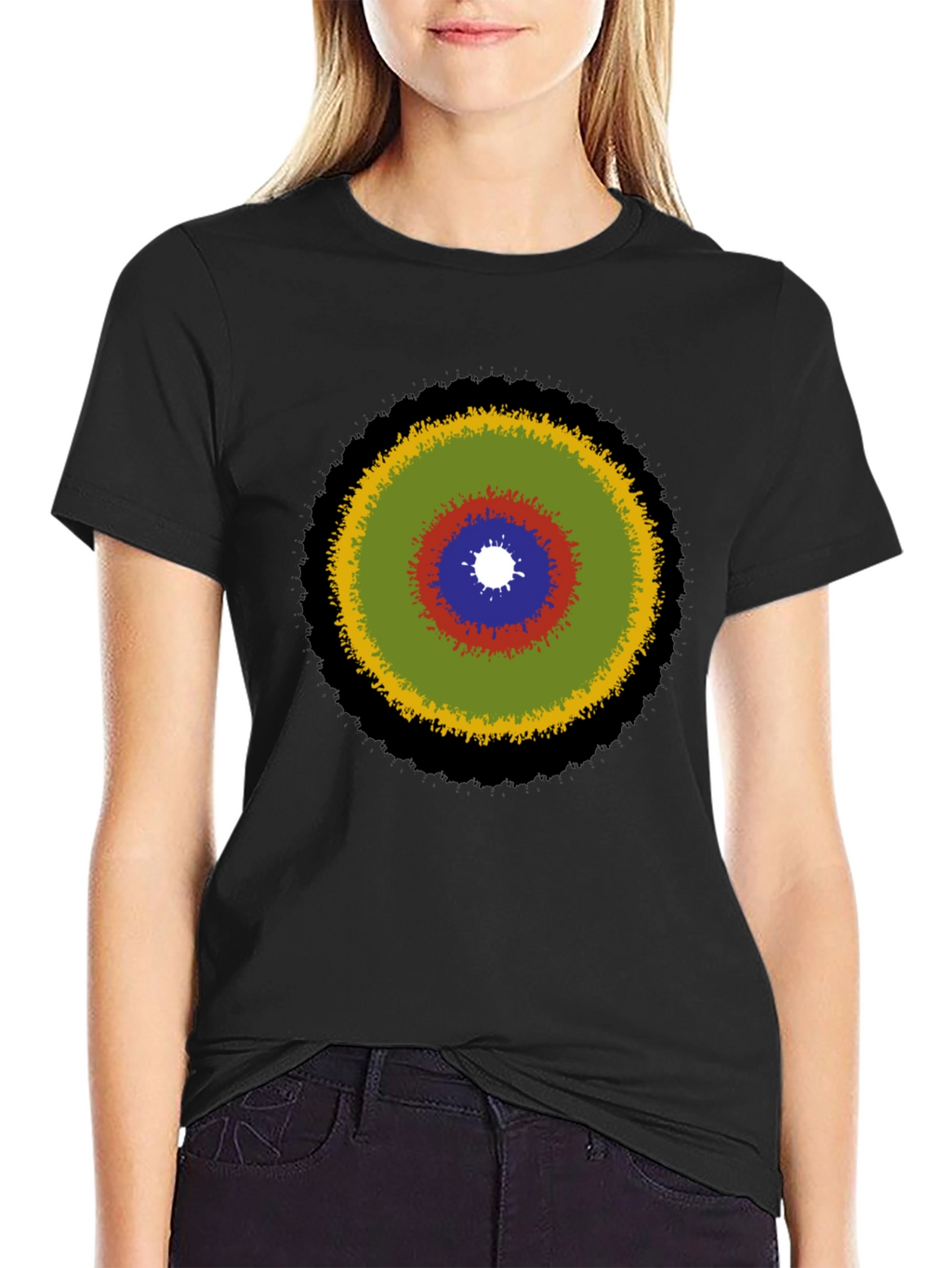 Abstract Target Graphic Tee - Stylish Casual Wear
