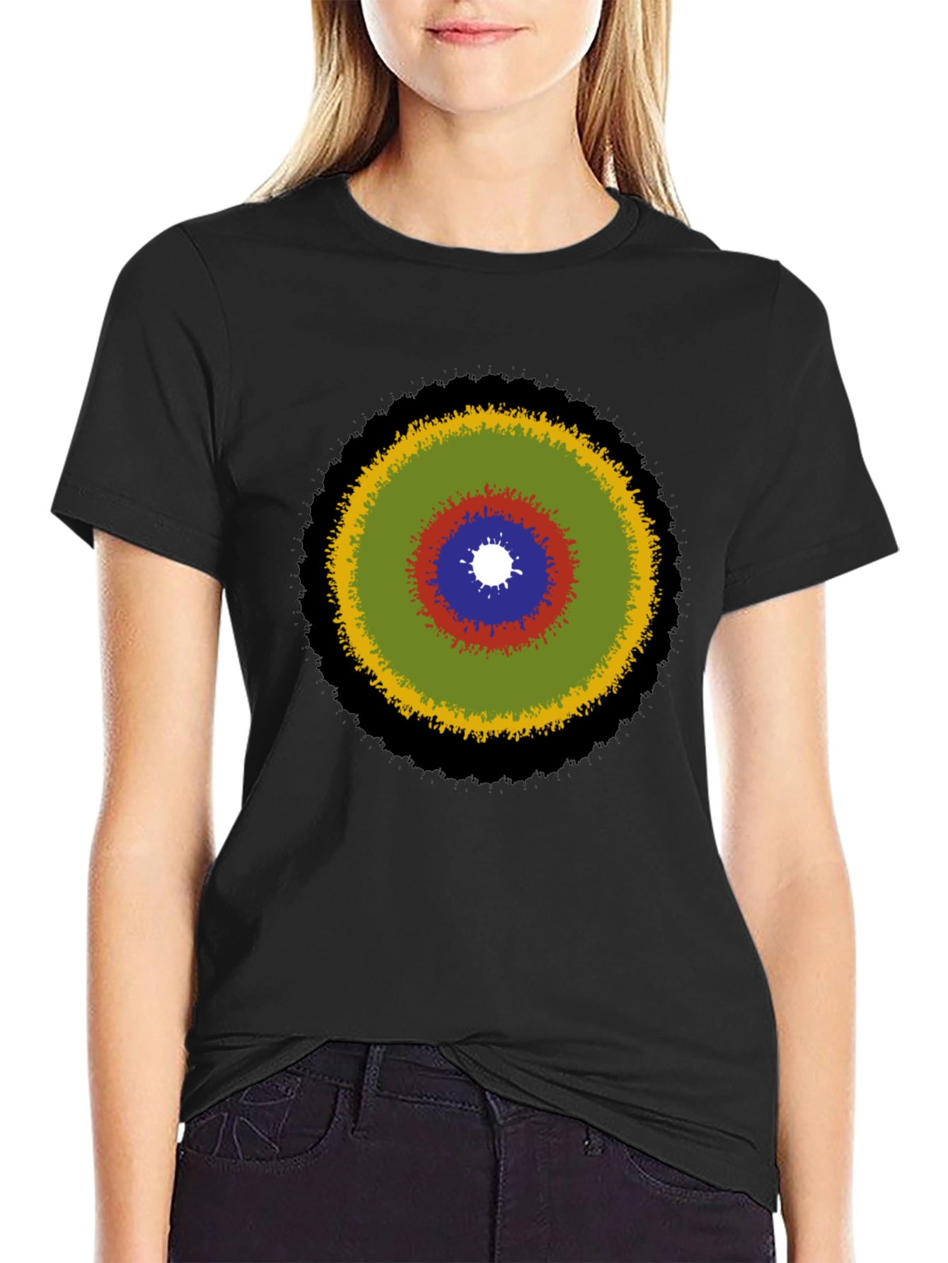 Abstract Target Graphic Tee - Stylish Casual Wear