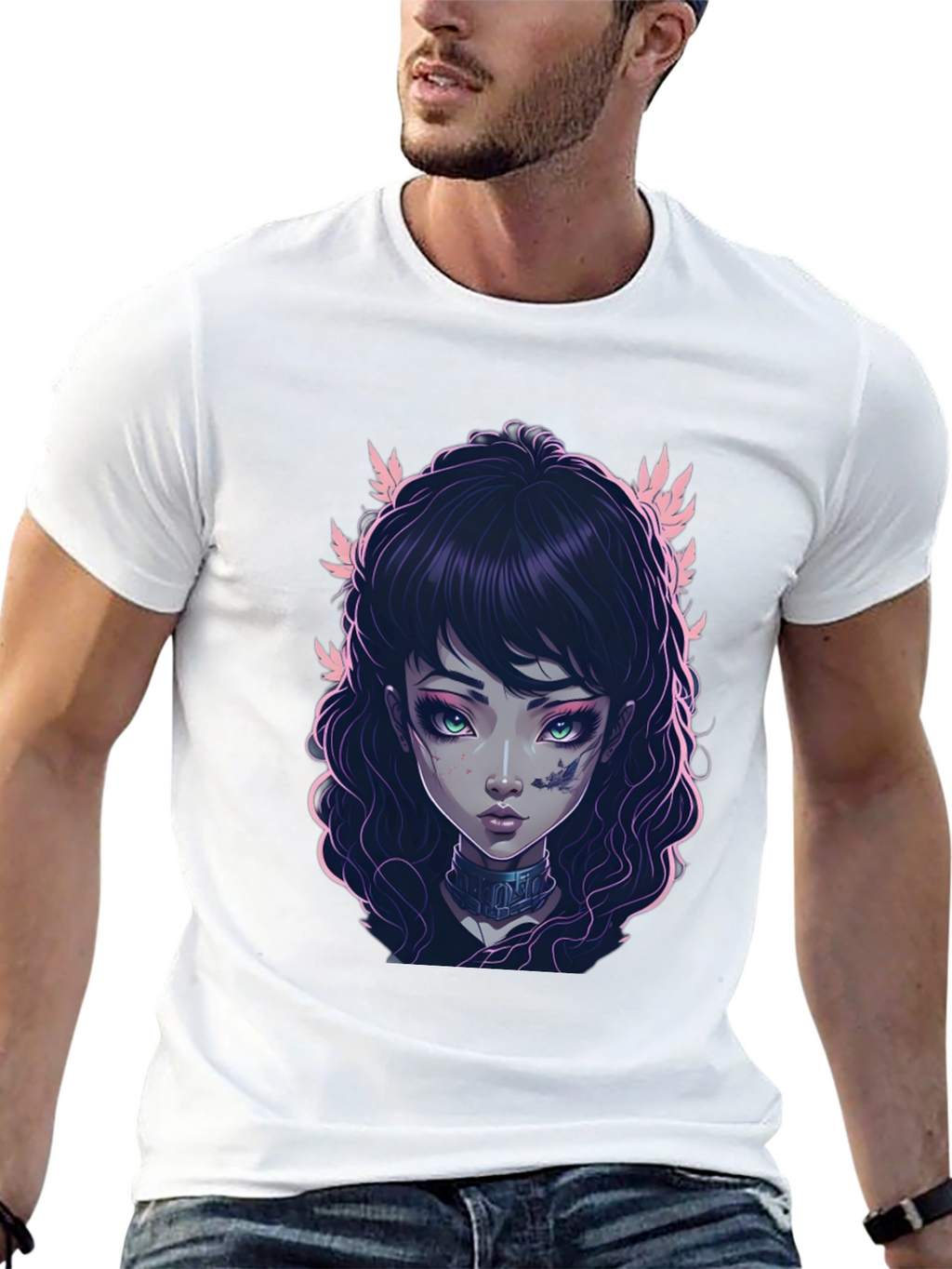 Gothic Girl Graphic Black T-Shirt