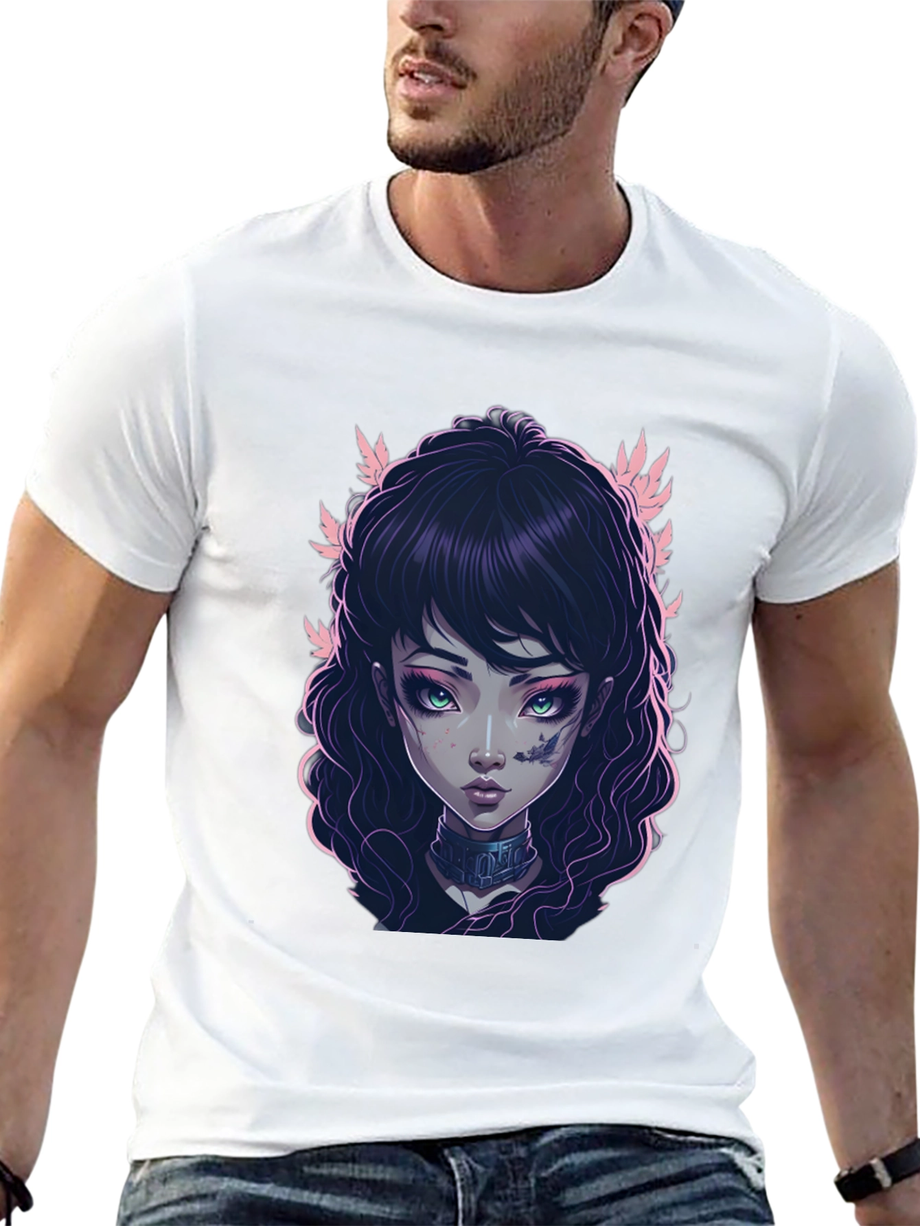 Gothic Girl Graphic Black T-Shirt
