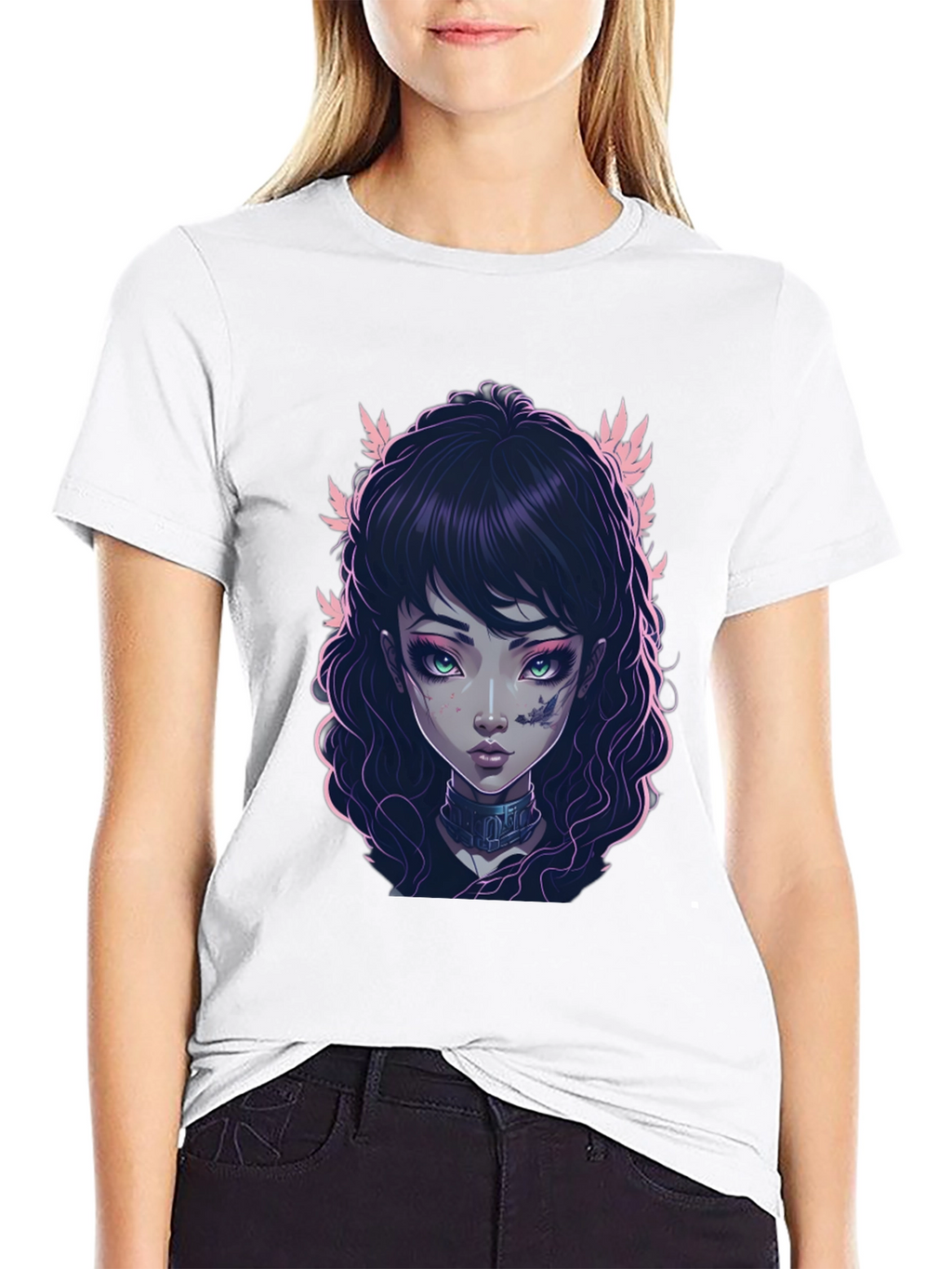 Gothic Girl Graphic Black T-Shirt