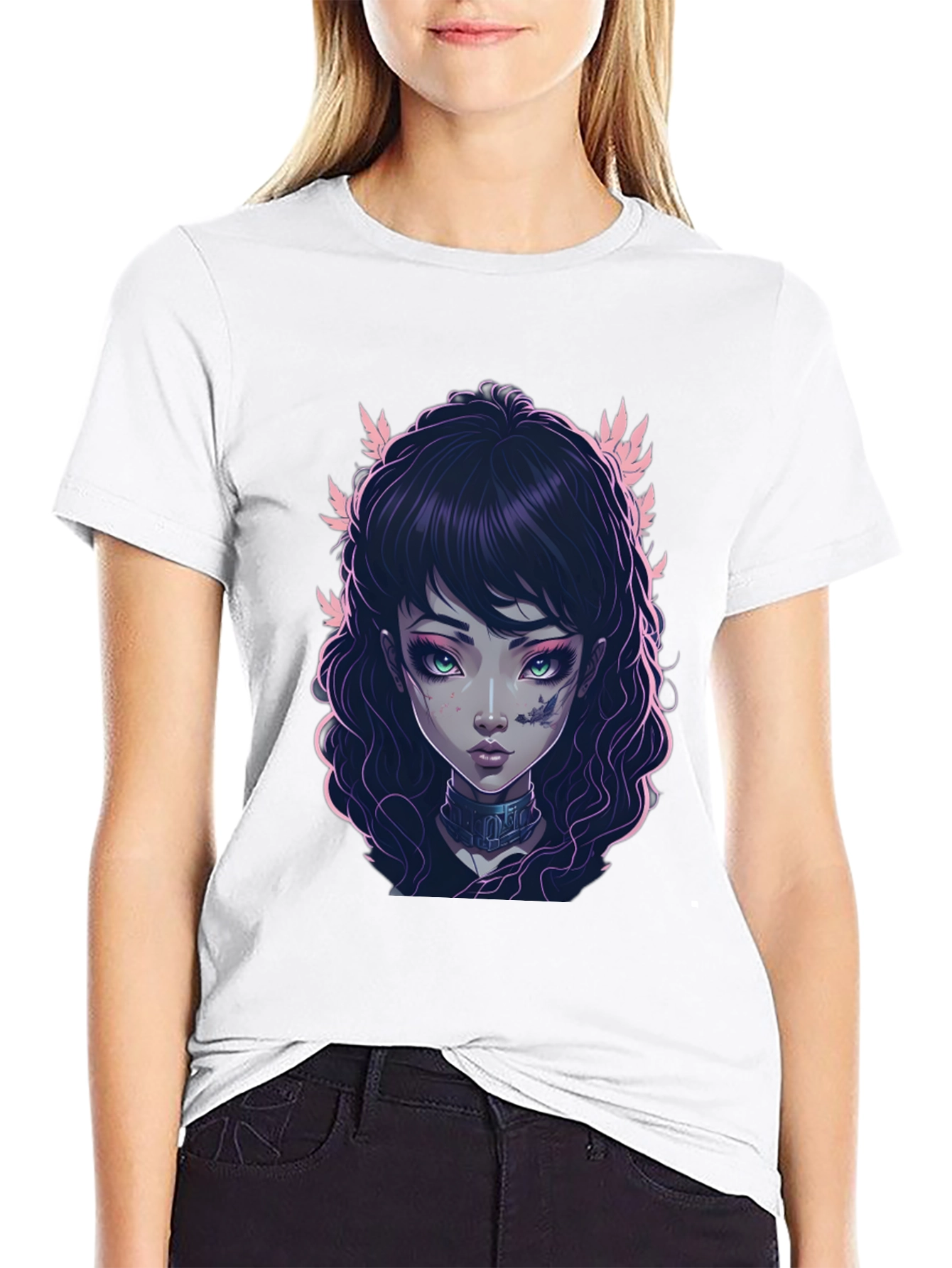 Gothic Girl Graphic Black T-Shirt