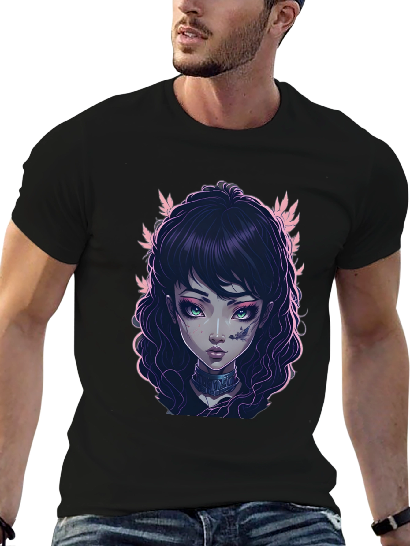 Gothic Girl Graphic Black T-Shirt