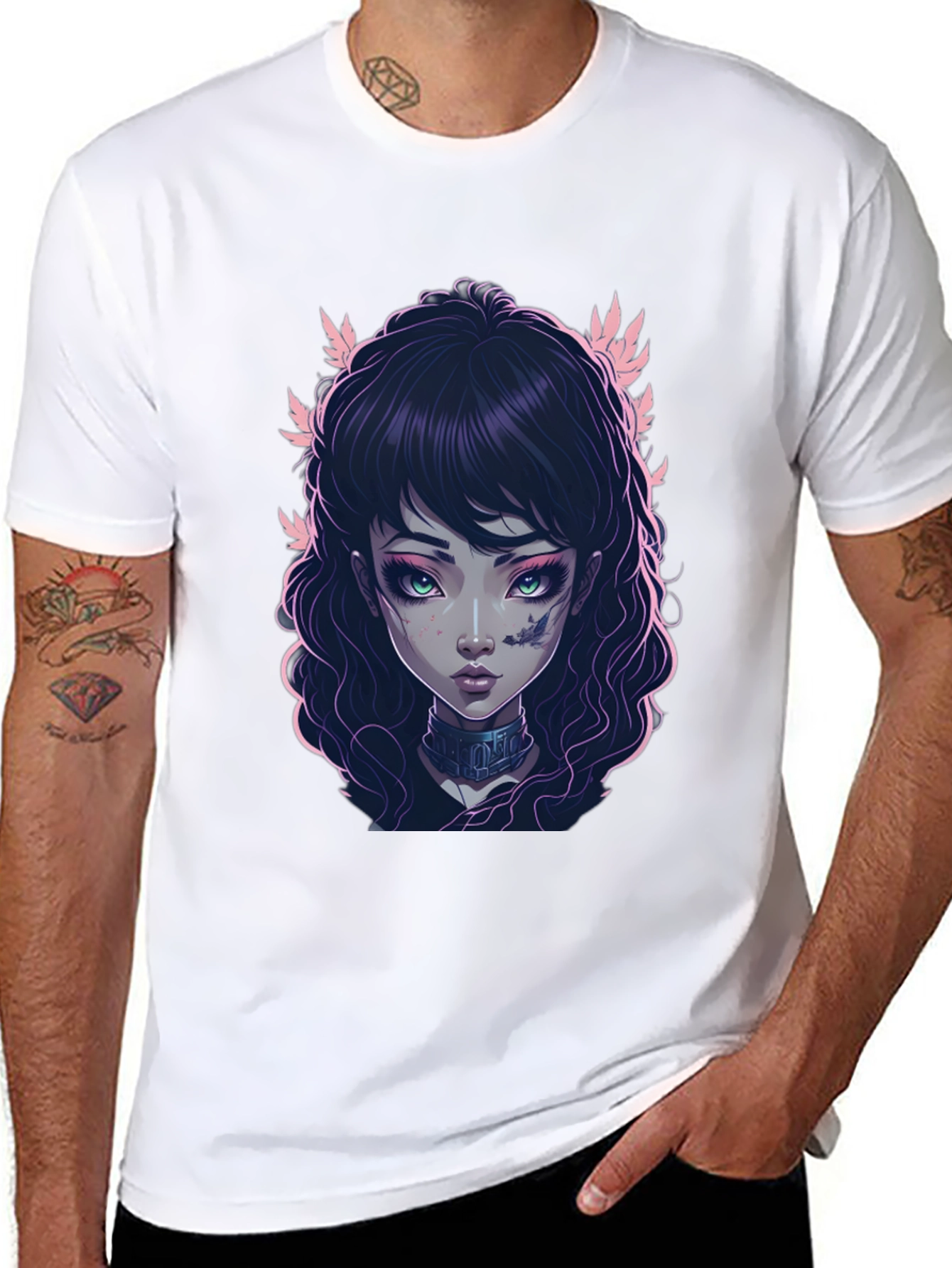 Gothic Girl Graphic Black T-Shirt