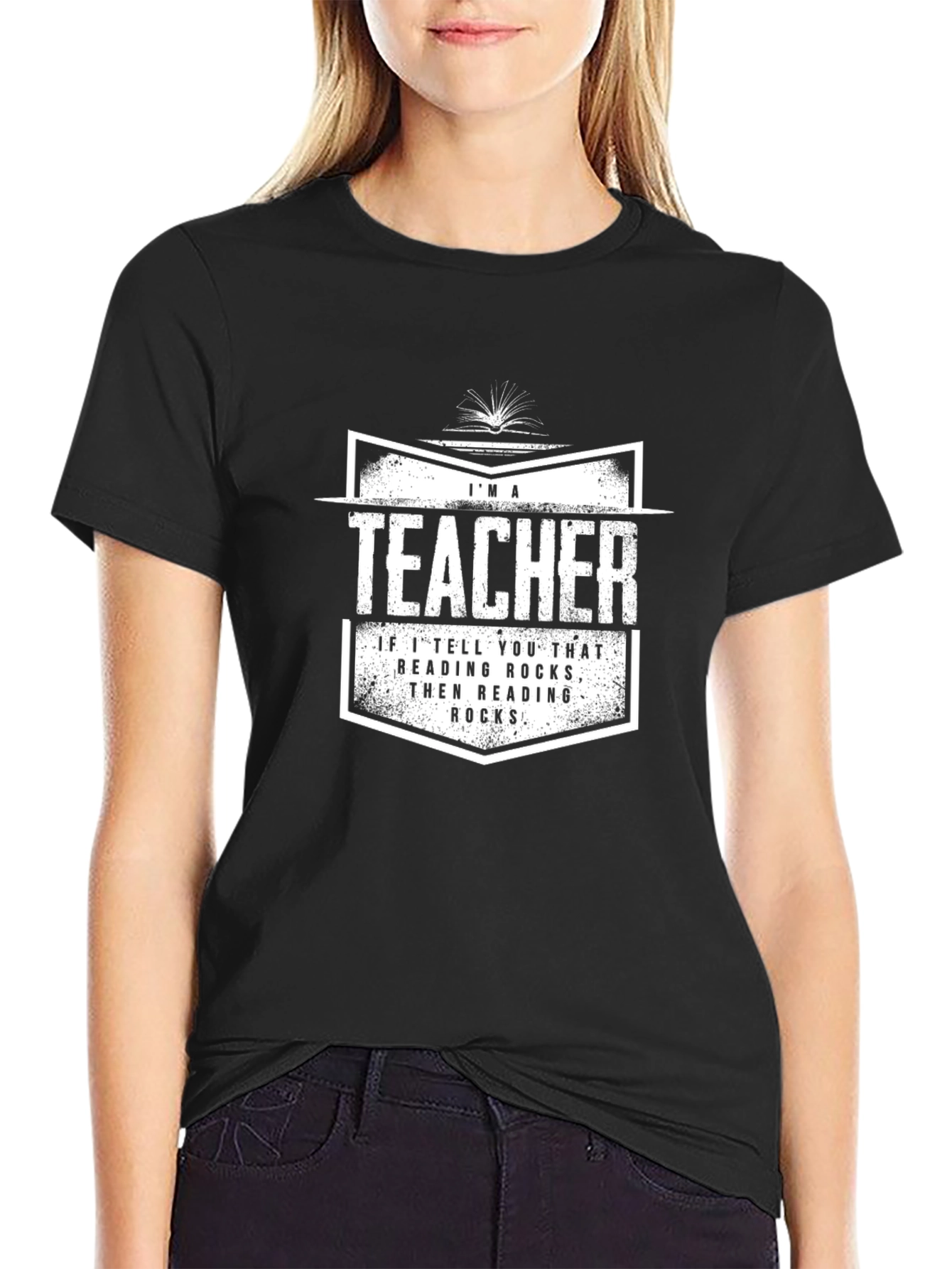 Im A Teacher Reading Rocks Graphic Tee