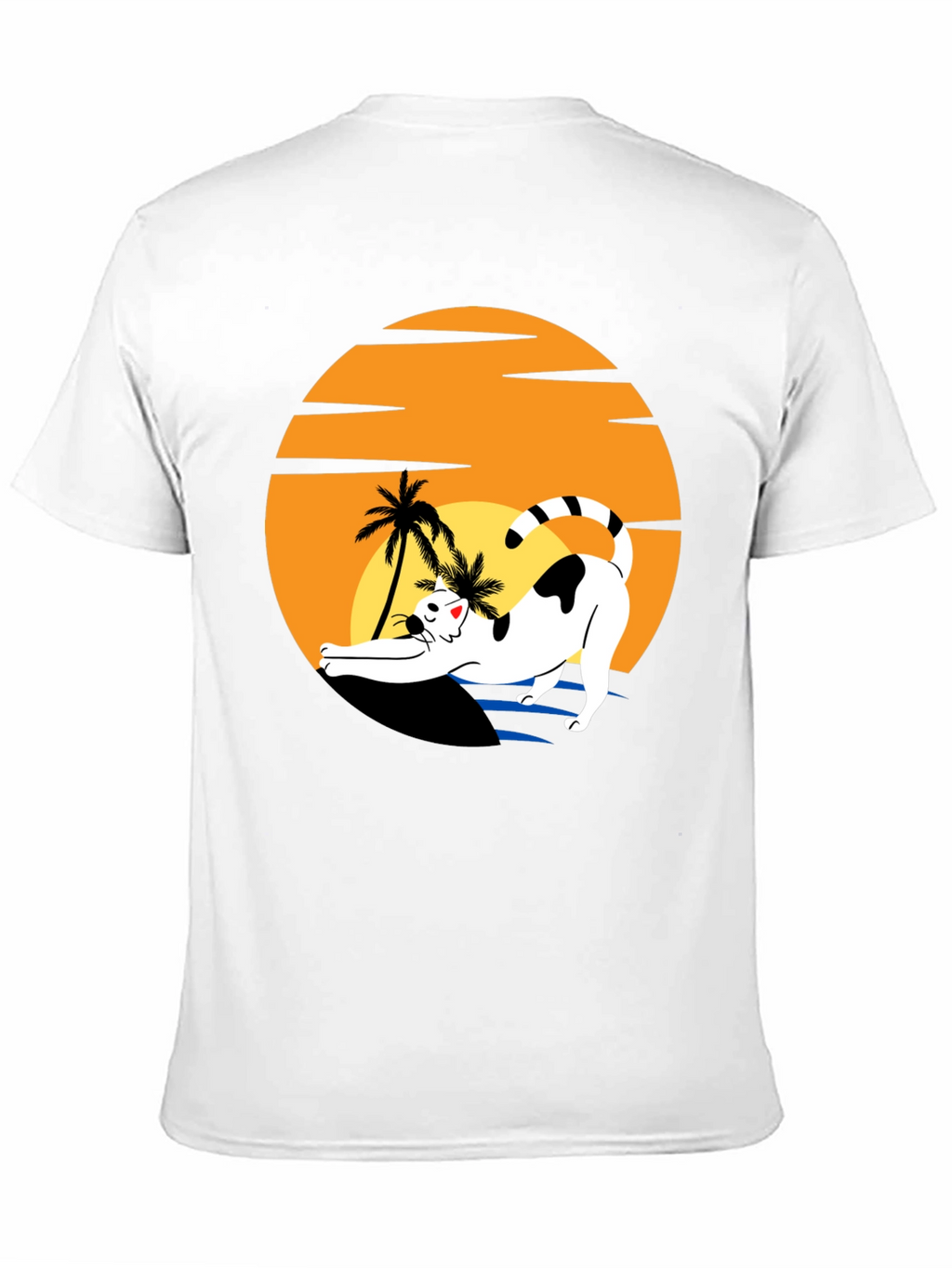 Cat Sunset Graphic Tee - Black Unisex T-Shirt