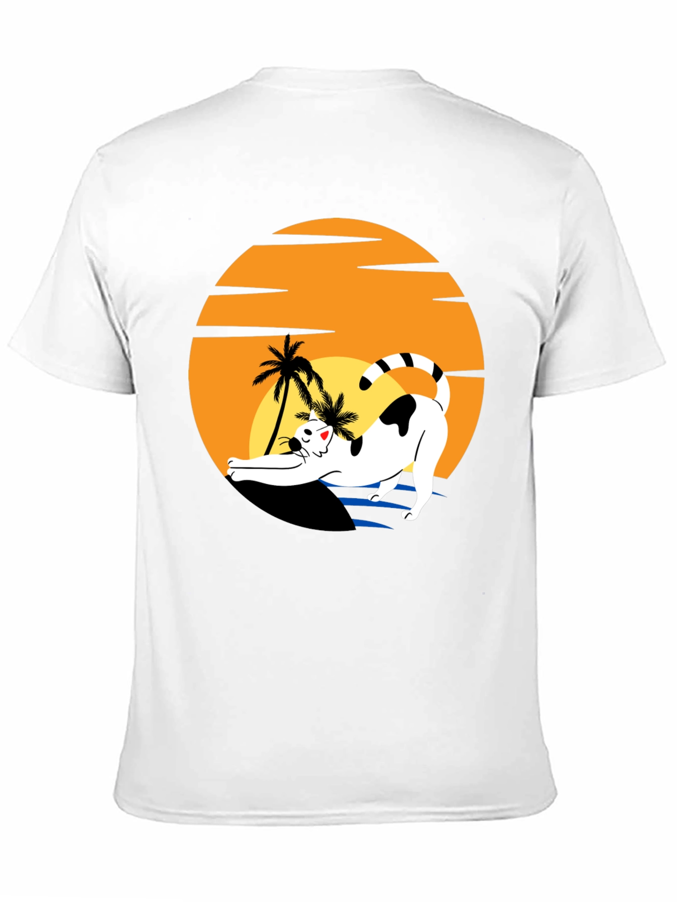 Cat Sunset Graphic Tee - Black Unisex T-Shirt