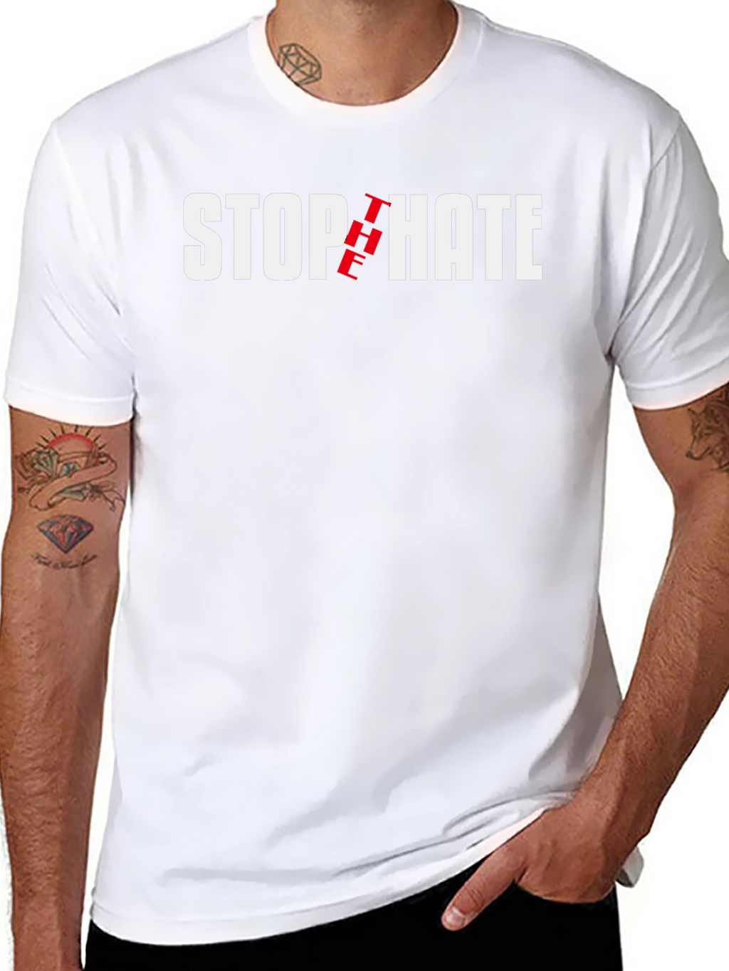 Stop The Hate T-Shirt - Black Cotton Tee