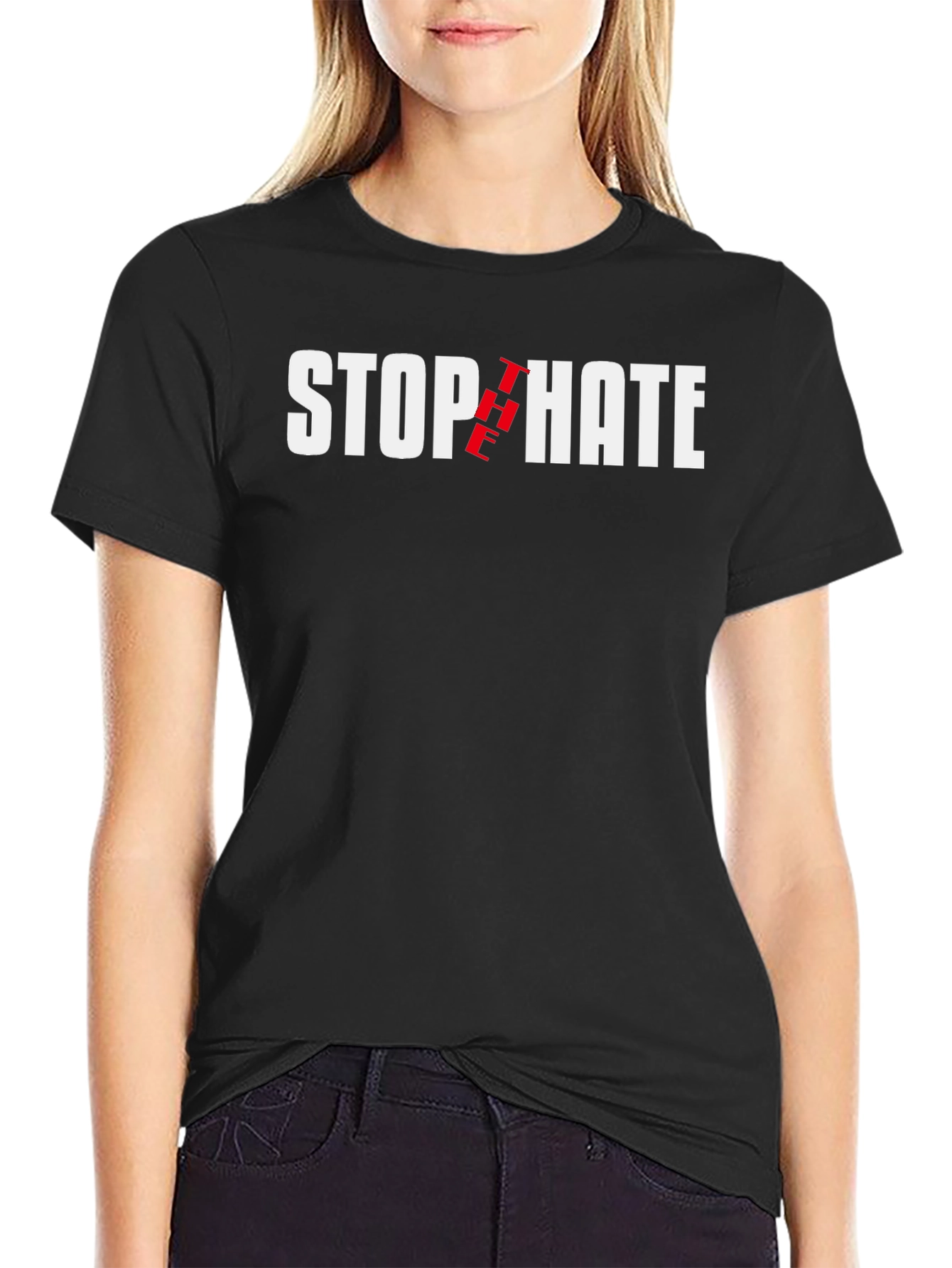 Stop The Hate T-Shirt - Black Cotton Tee