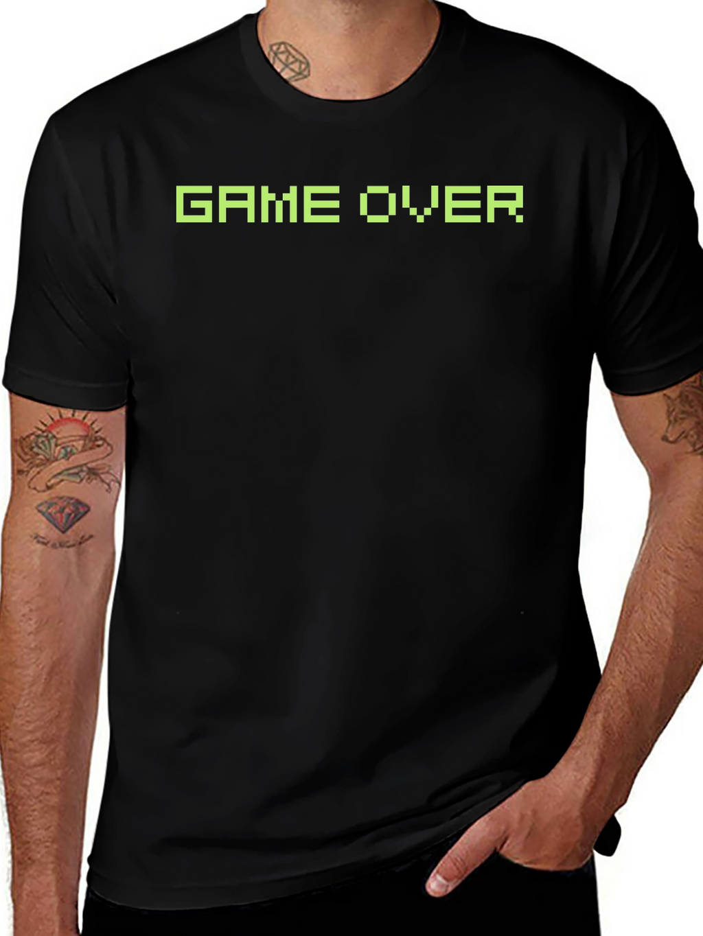 Game Over Retro Pixel T-Shirt - Black