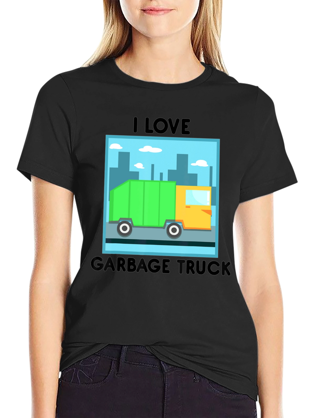 I Love Garbage Truck Graphic T-Shirt