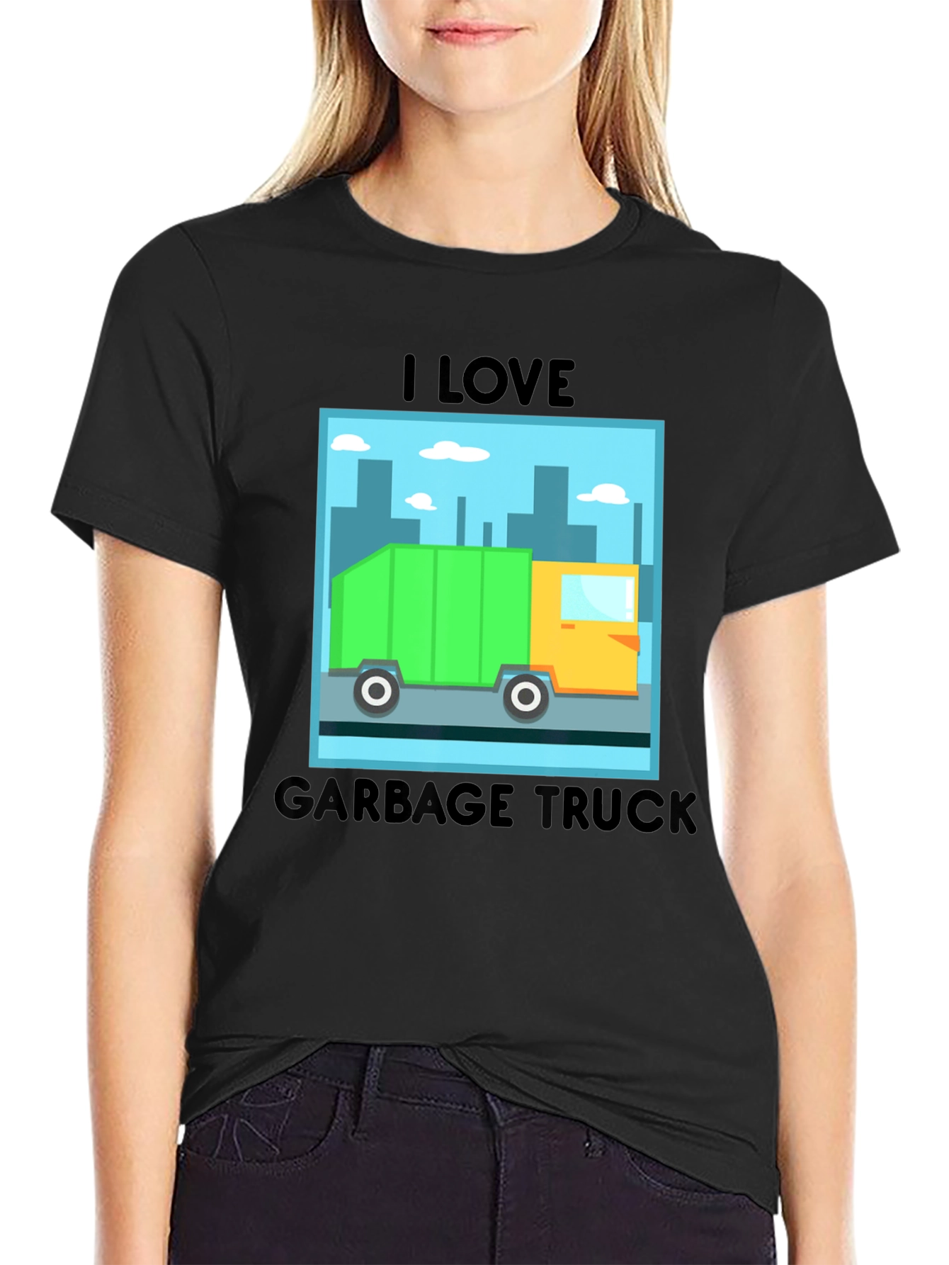 I Love Garbage Truck Graphic T-Shirt