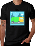 I Love Garbage Truck Graphic T-Shirt
