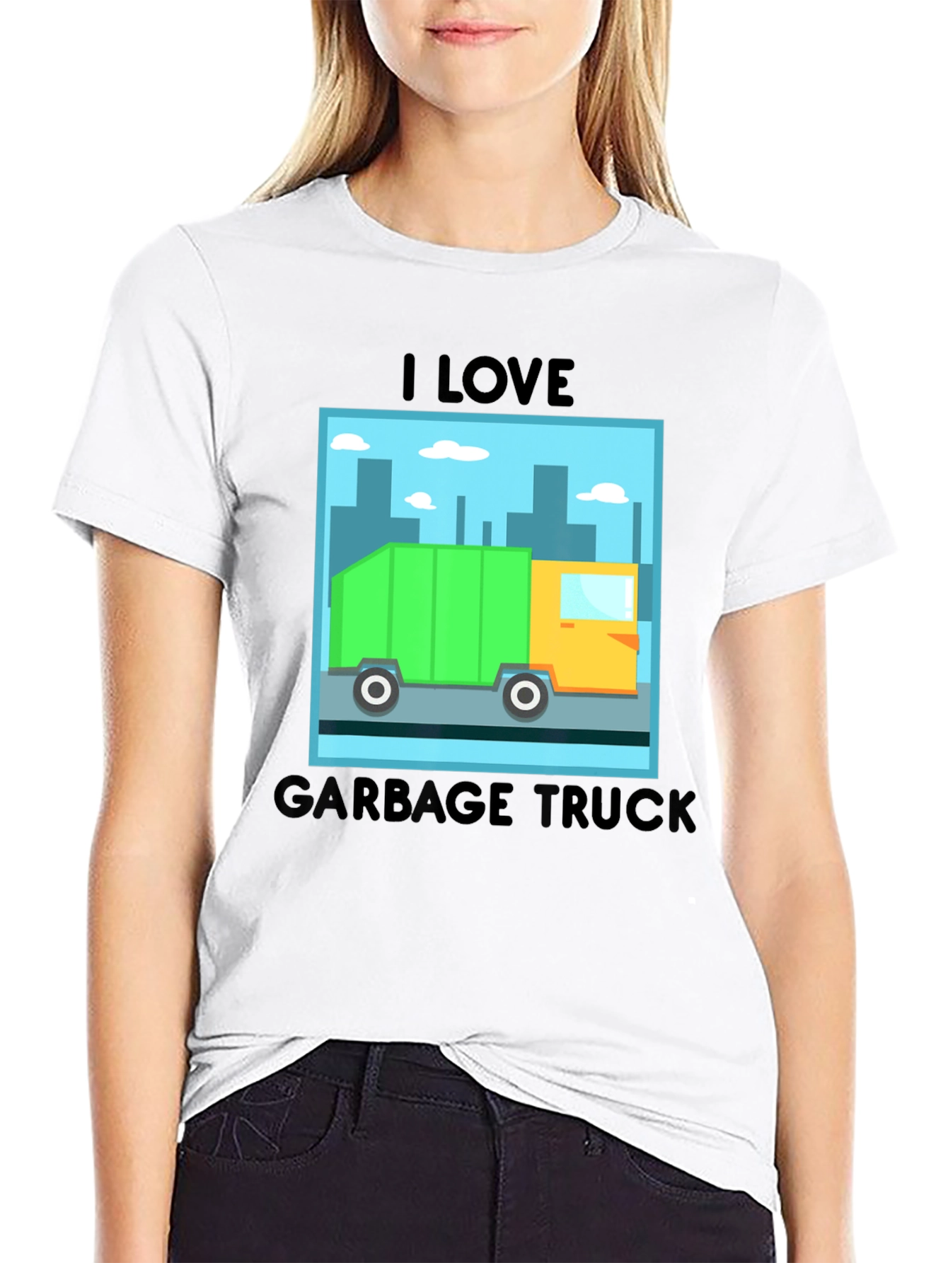 I Love Garbage Truck Graphic T-Shirt