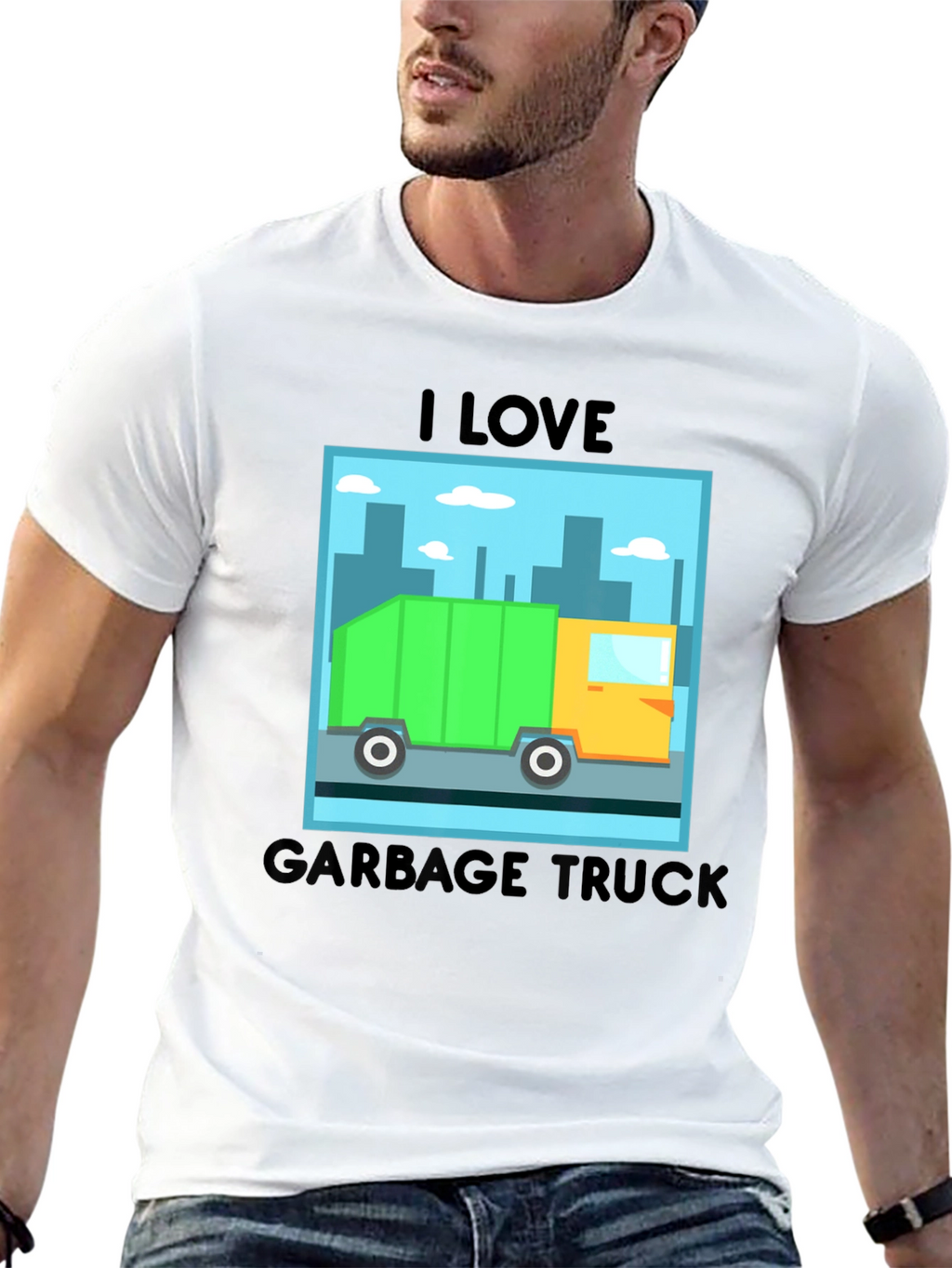 I Love Garbage Truck Graphic T-Shirt