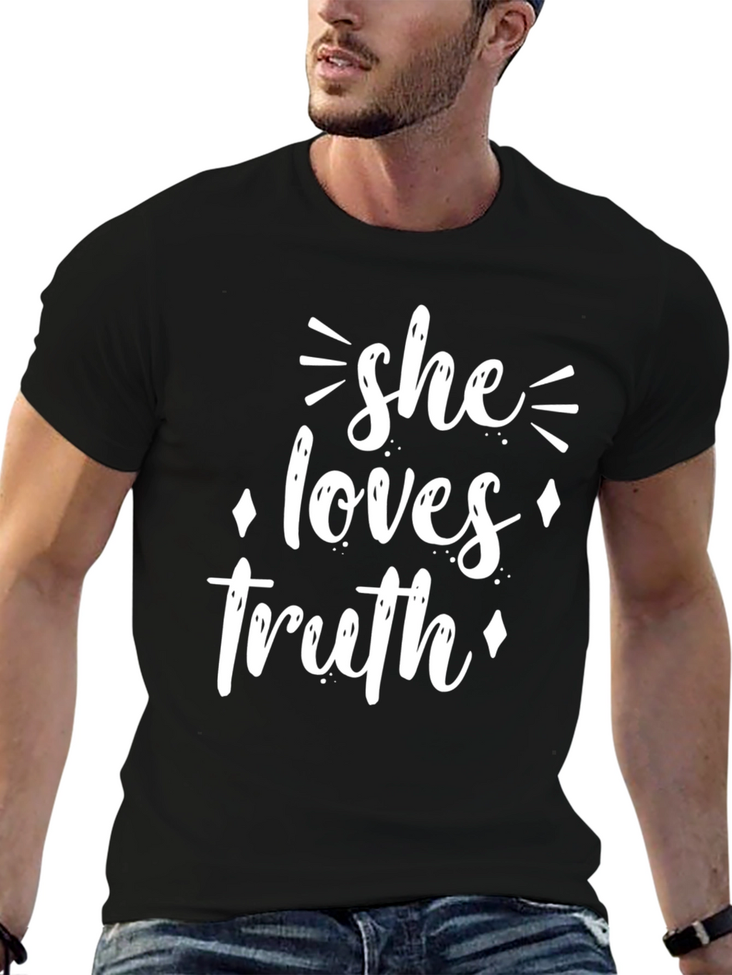 She Loves Truth Graphic Tee - Black T-Shirt