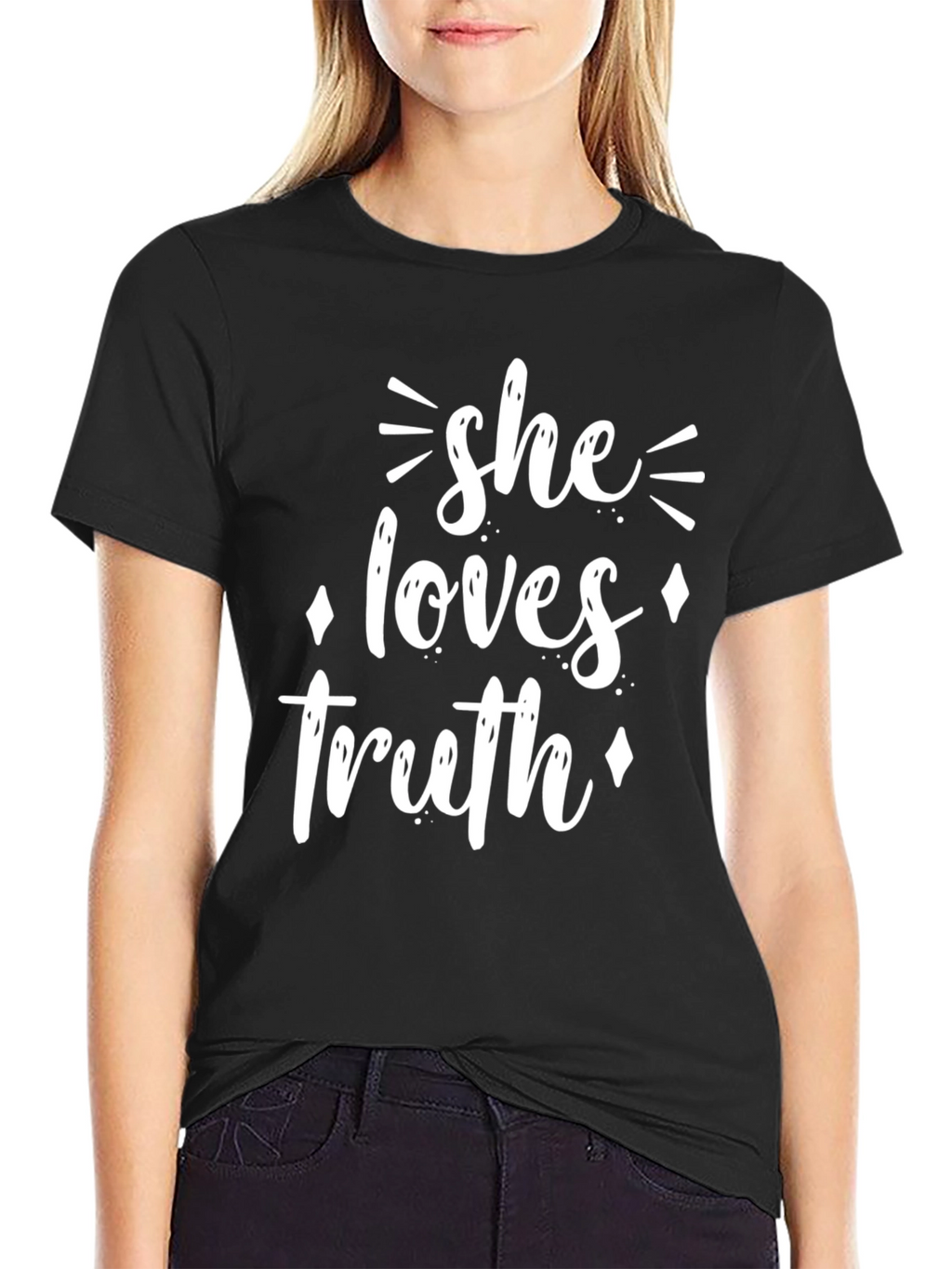 She Loves Truth Graphic Tee - Black T-Shirt
