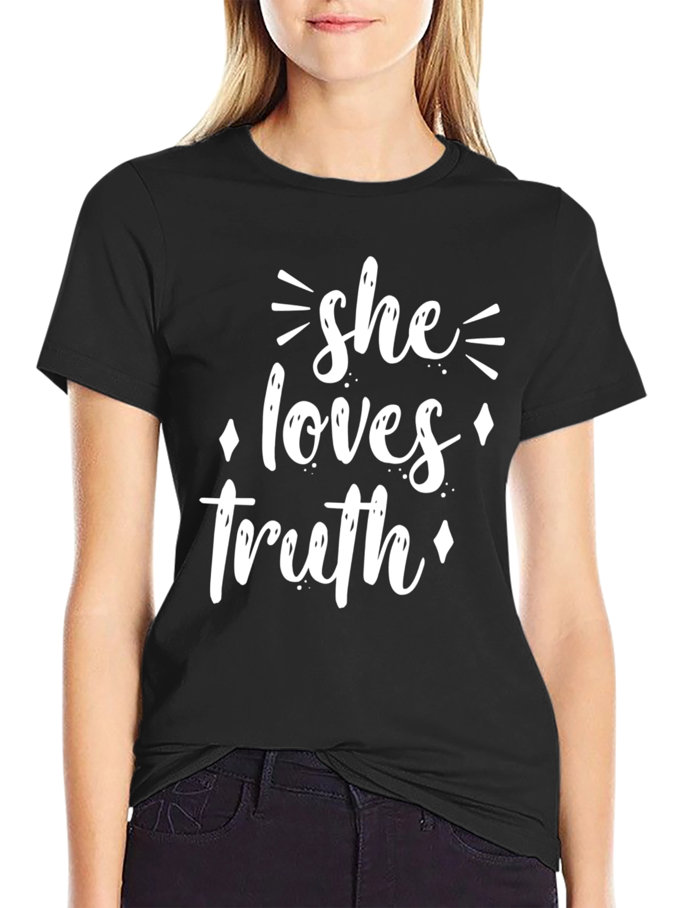 She Loves Truth Graphic Tee - Black T-Shirt