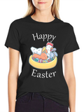 Happy Easter T-Shirt with Chicken and Bunnies