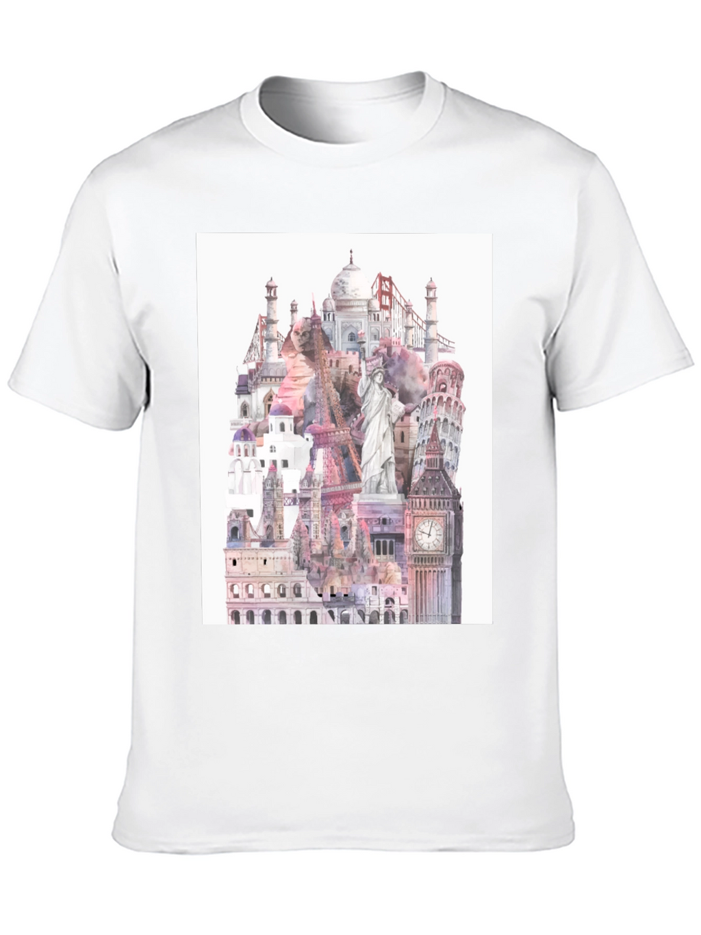 World Landmarks Black Graphic Tee
