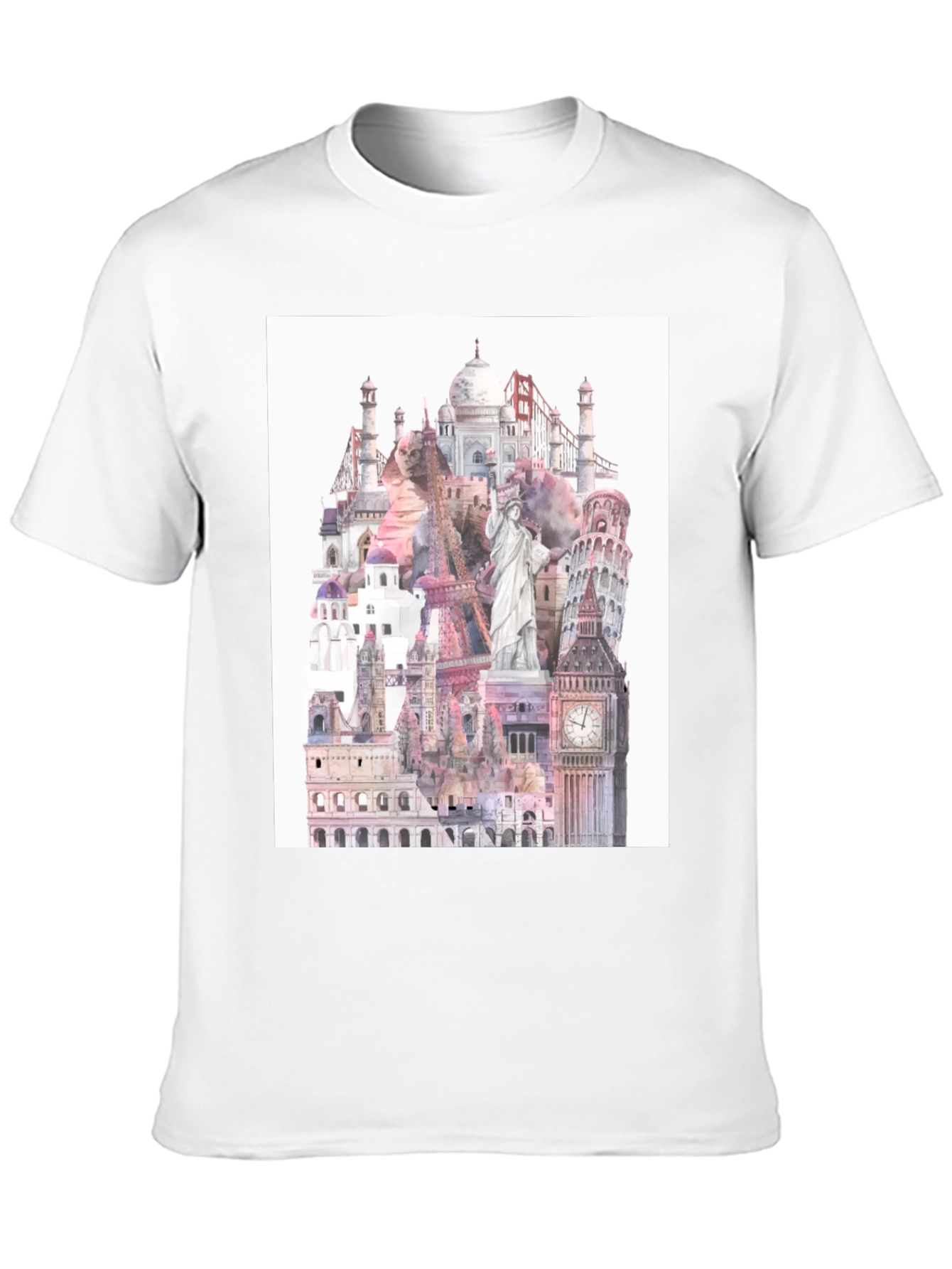 World Landmarks Black Graphic Tee