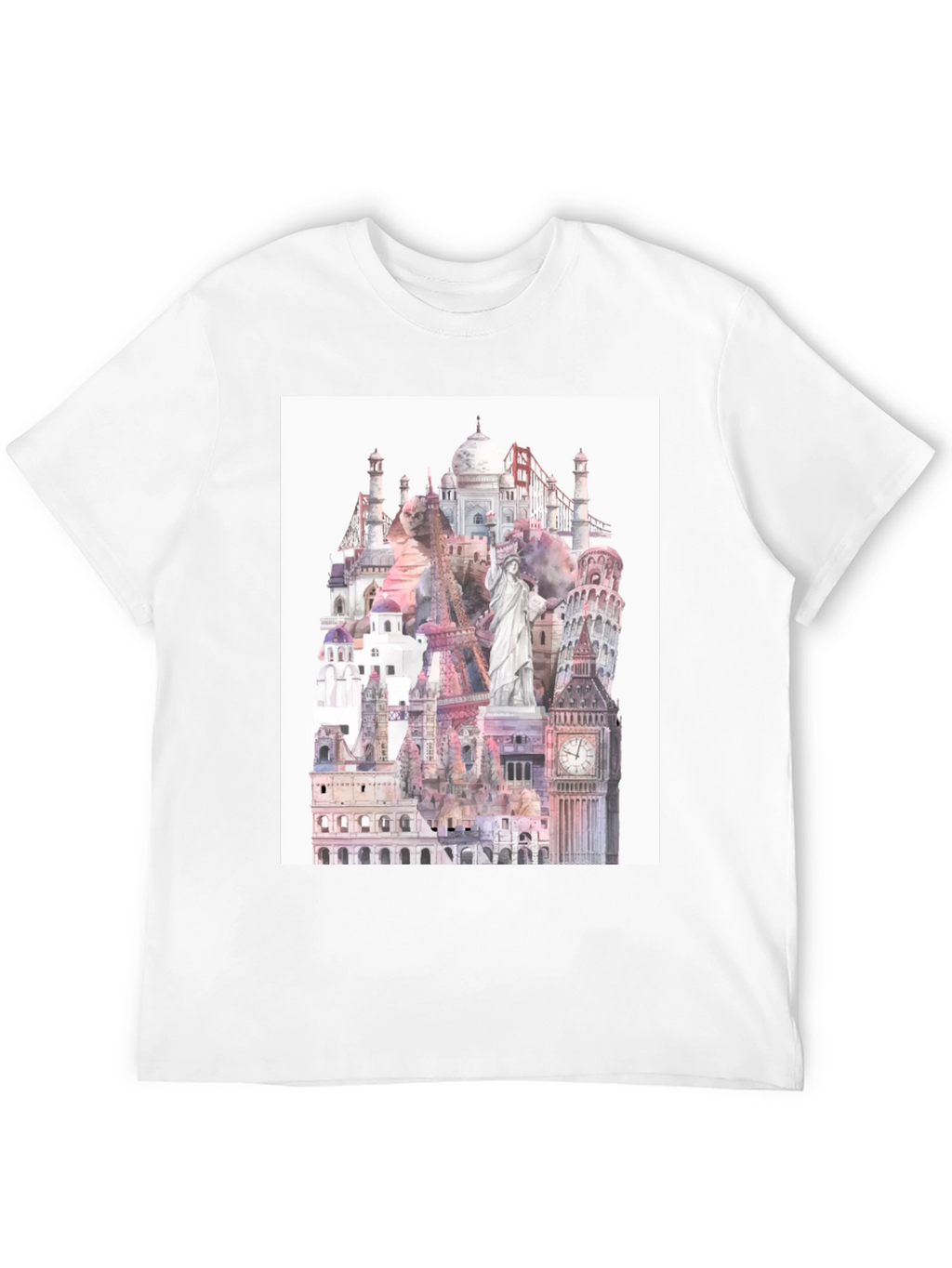 World Landmarks Black Graphic Tee