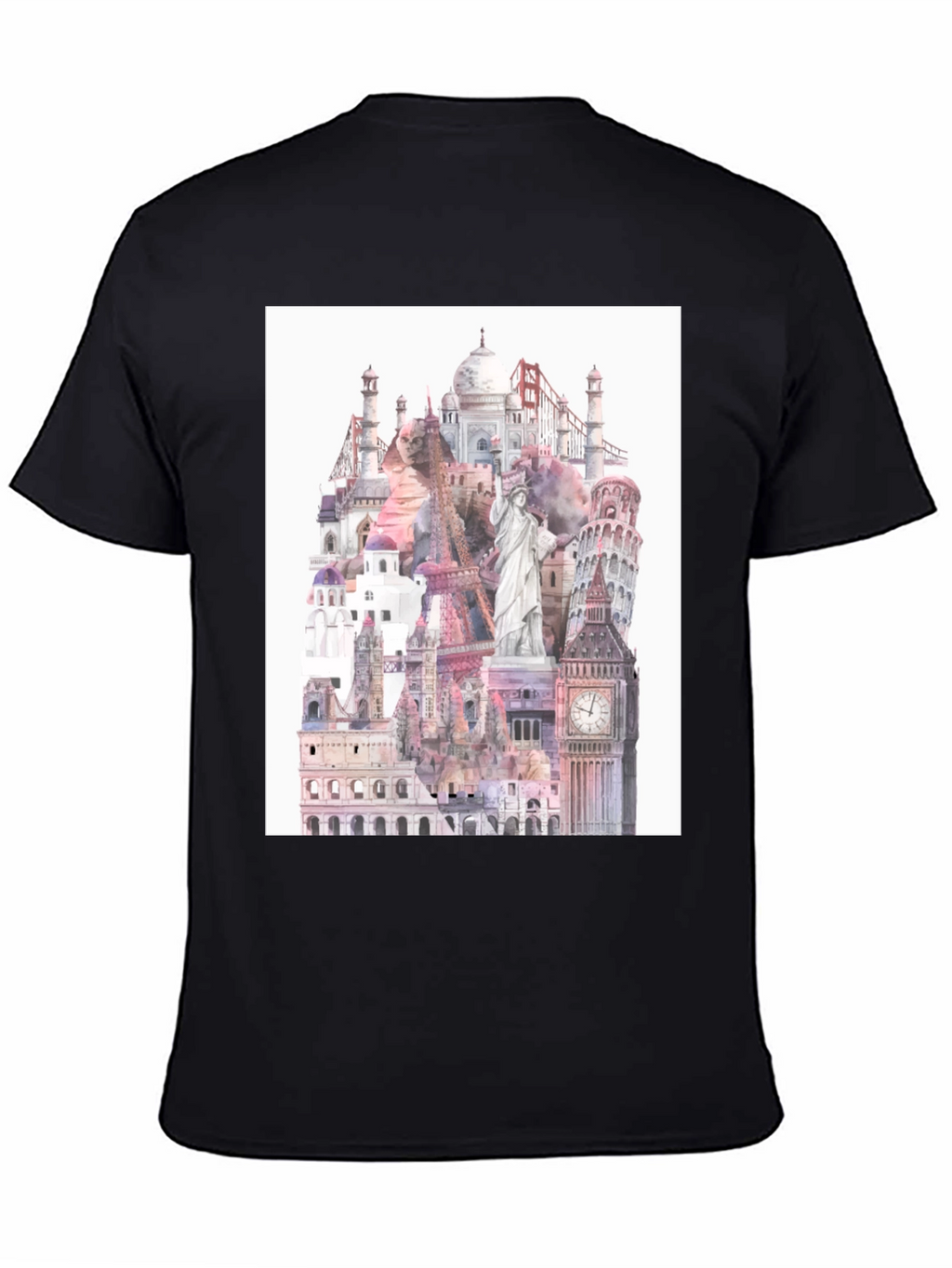 World Landmarks Black Graphic Tee