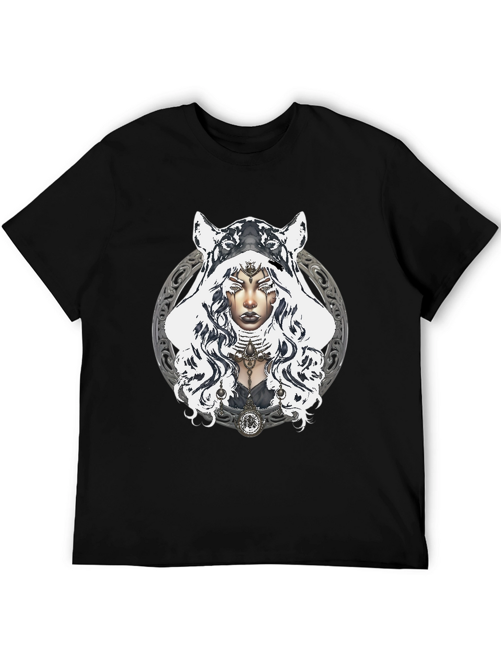 Mystic Wolf Hooded T-Shirt