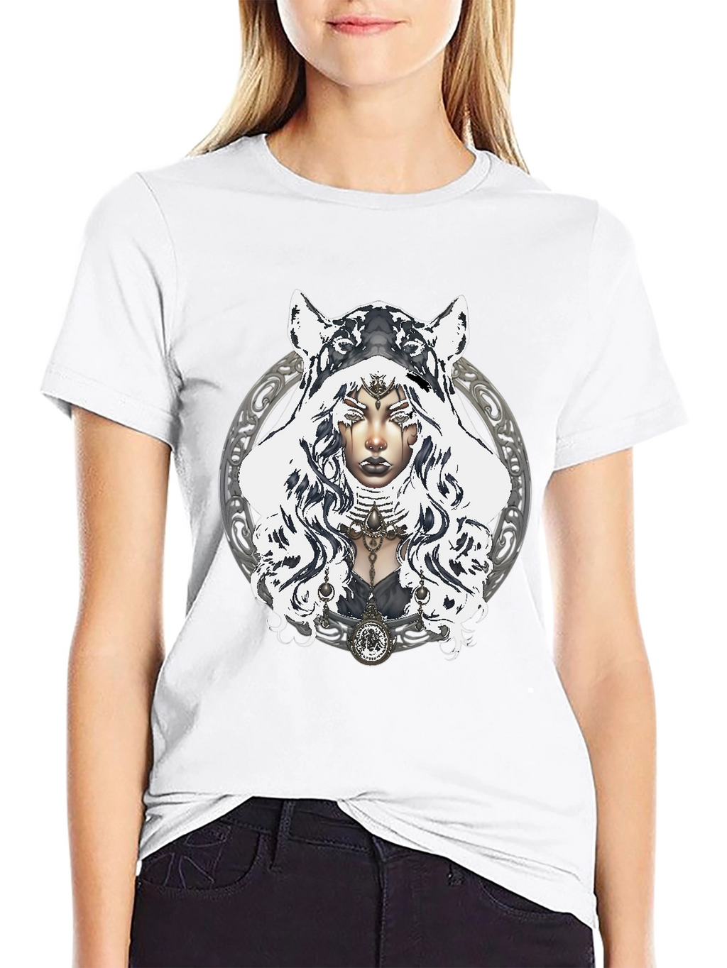 Mystic Wolf Hooded T-Shirt