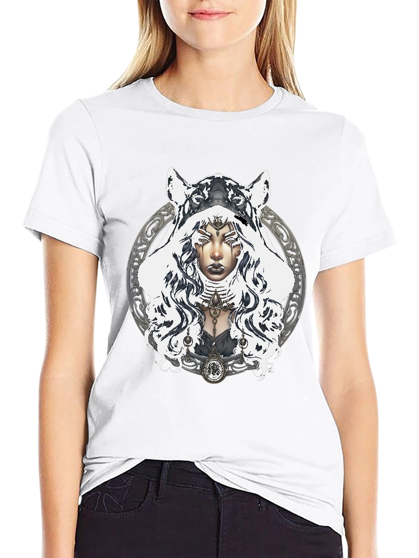 Mystic Wolf Hooded T-Shirt