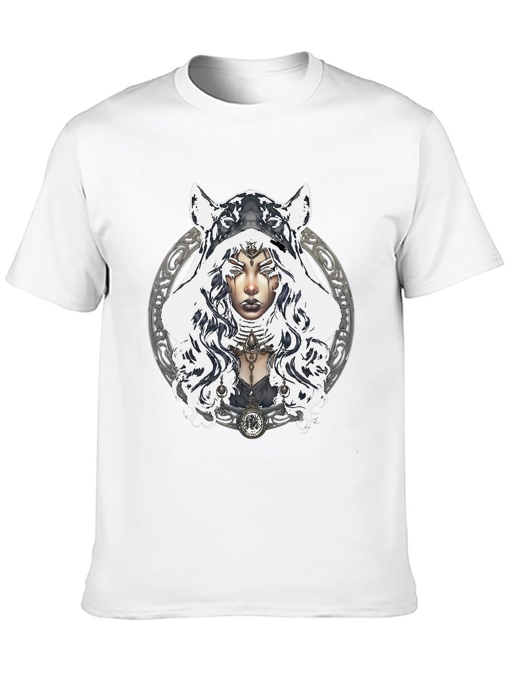 Mystic Wolf Hooded T-Shirt