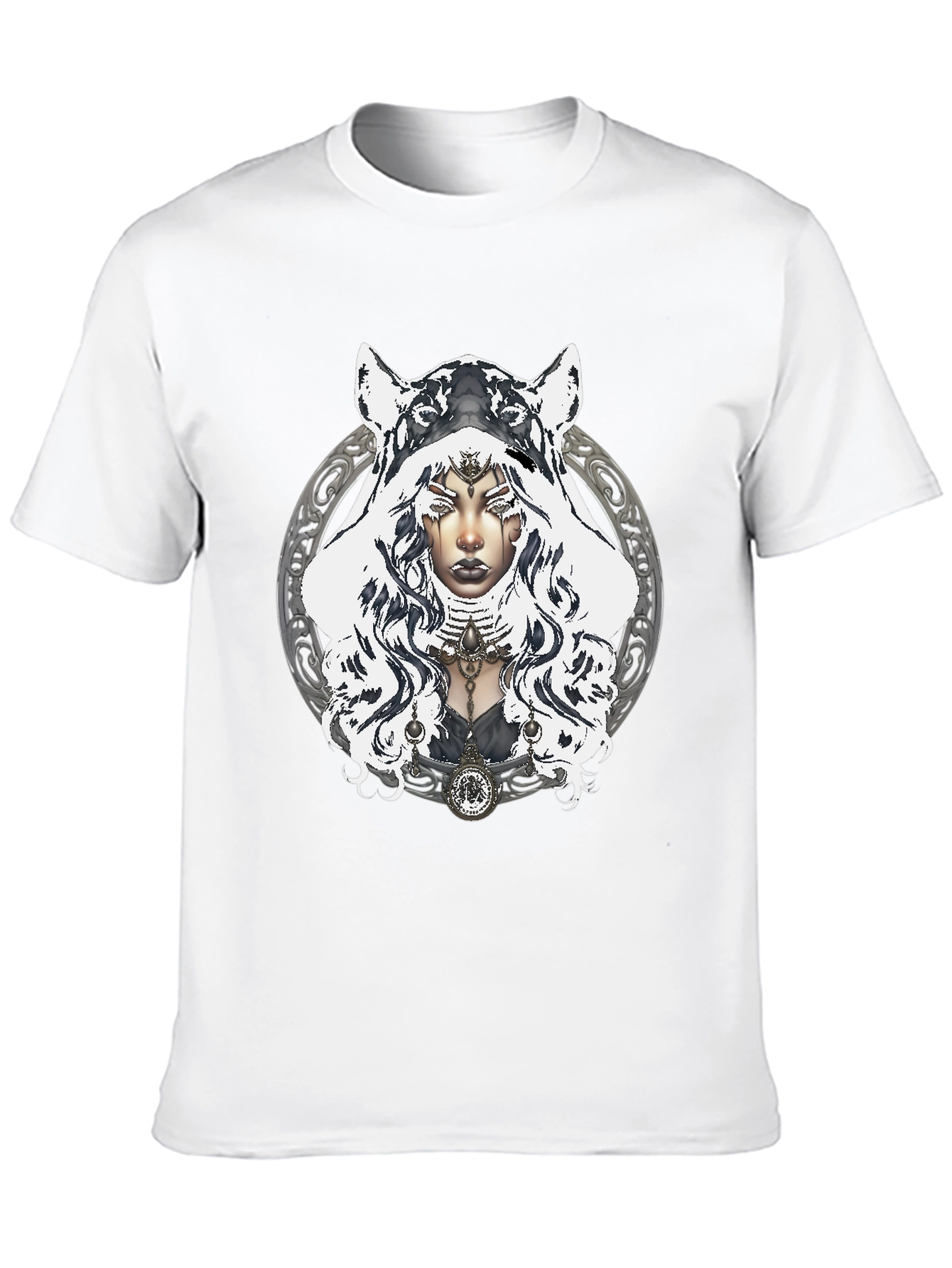 Mystic Wolf Hooded T-Shirt