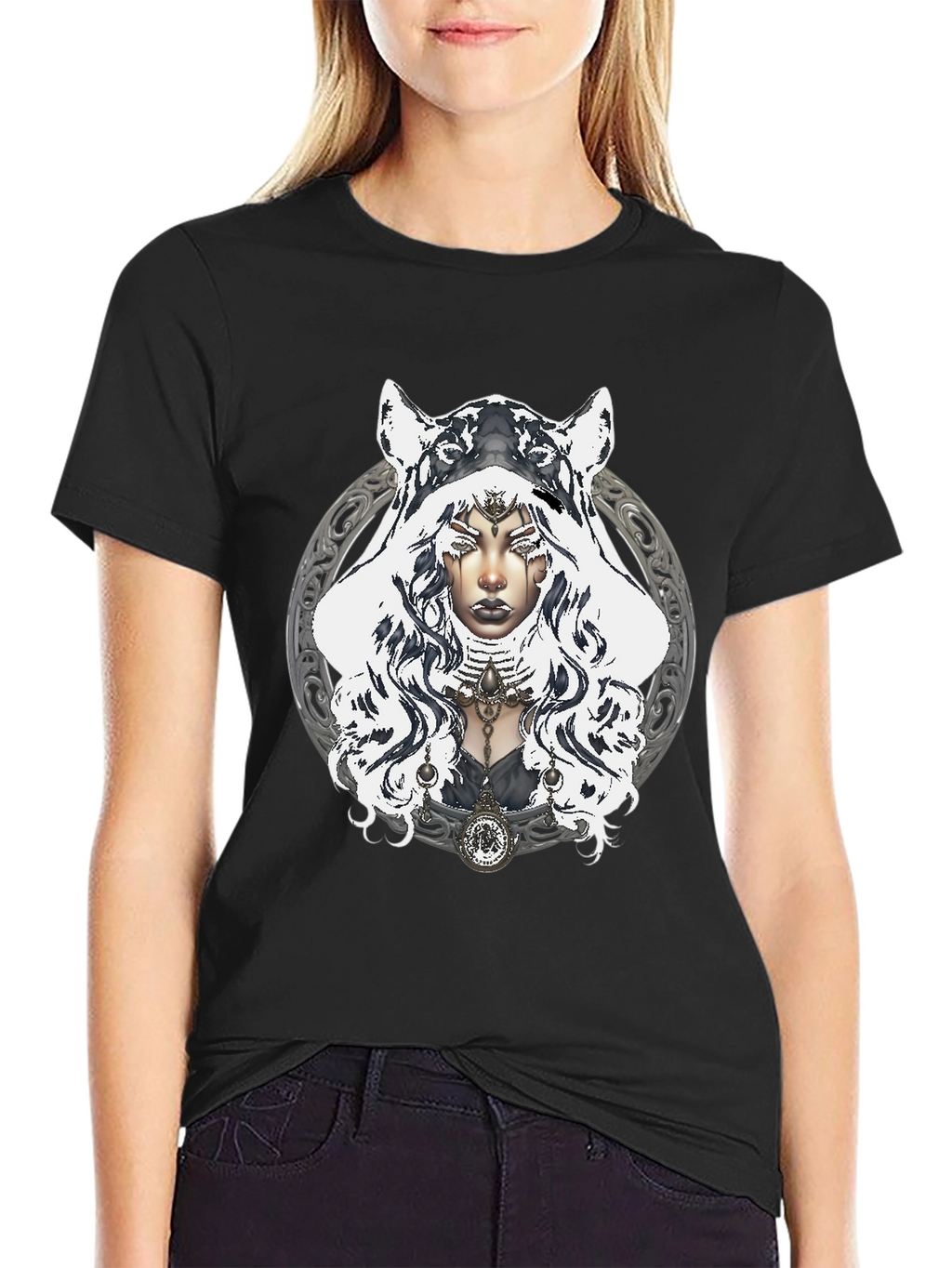Mystic Wolf Hooded T-Shirt