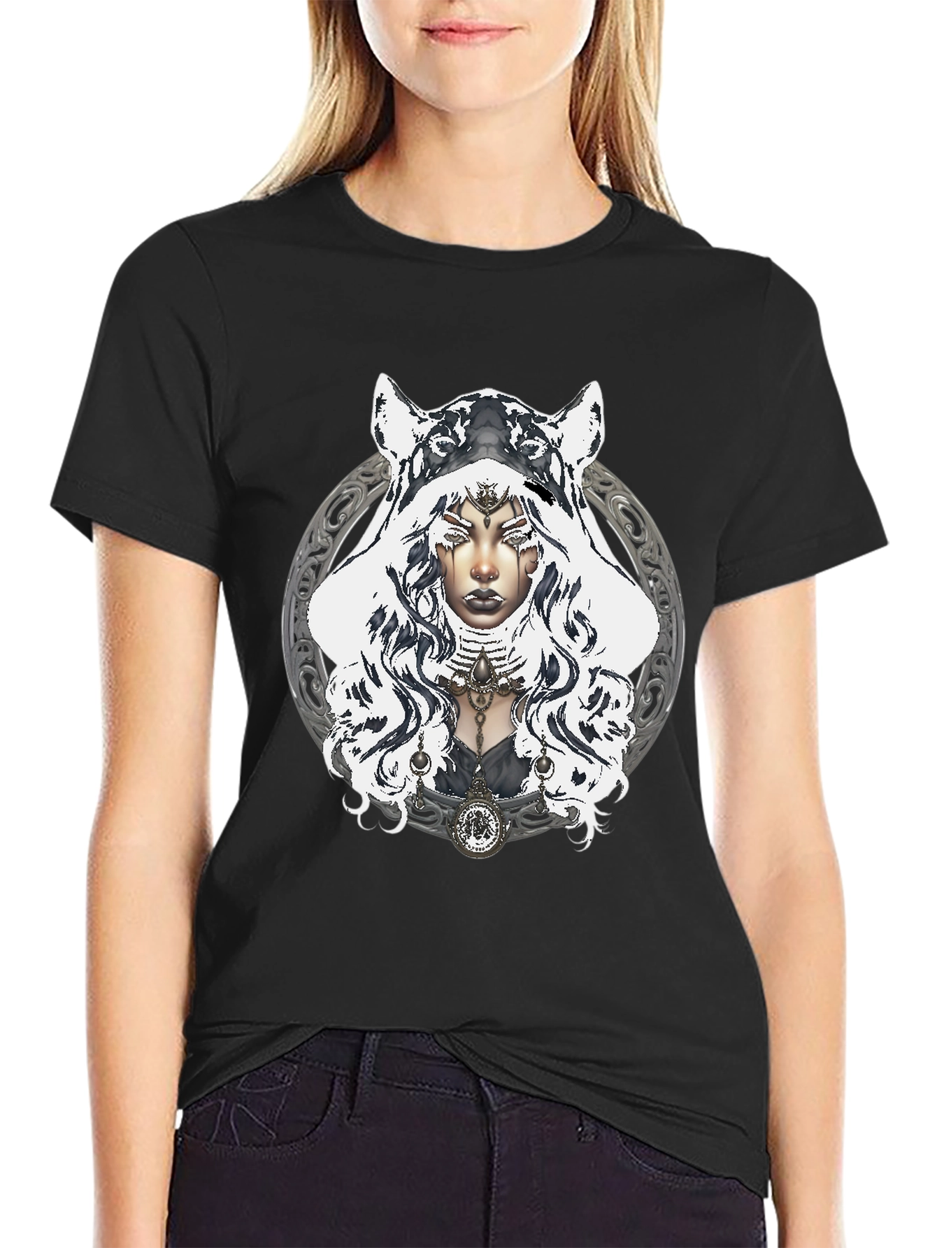 Mystic Wolf Hooded T-Shirt