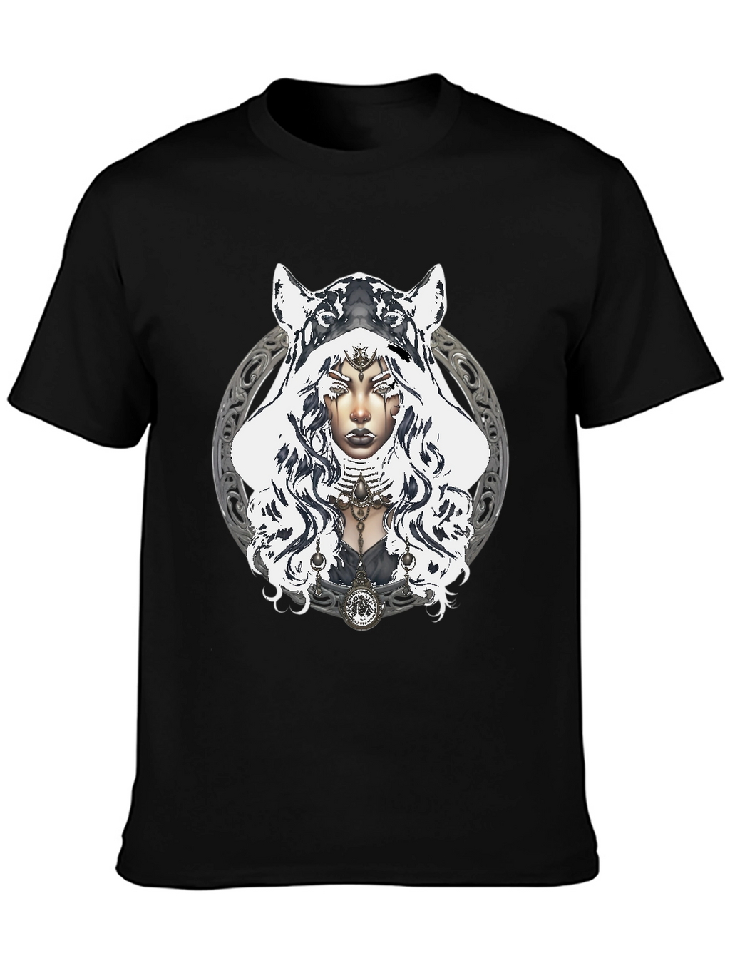 Mystic Wolf Hooded T-Shirt