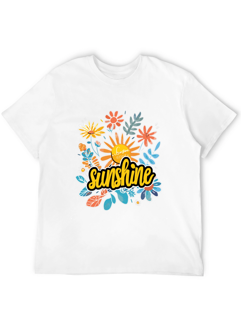 Sunshine Floral Graphic Black T-Shirt