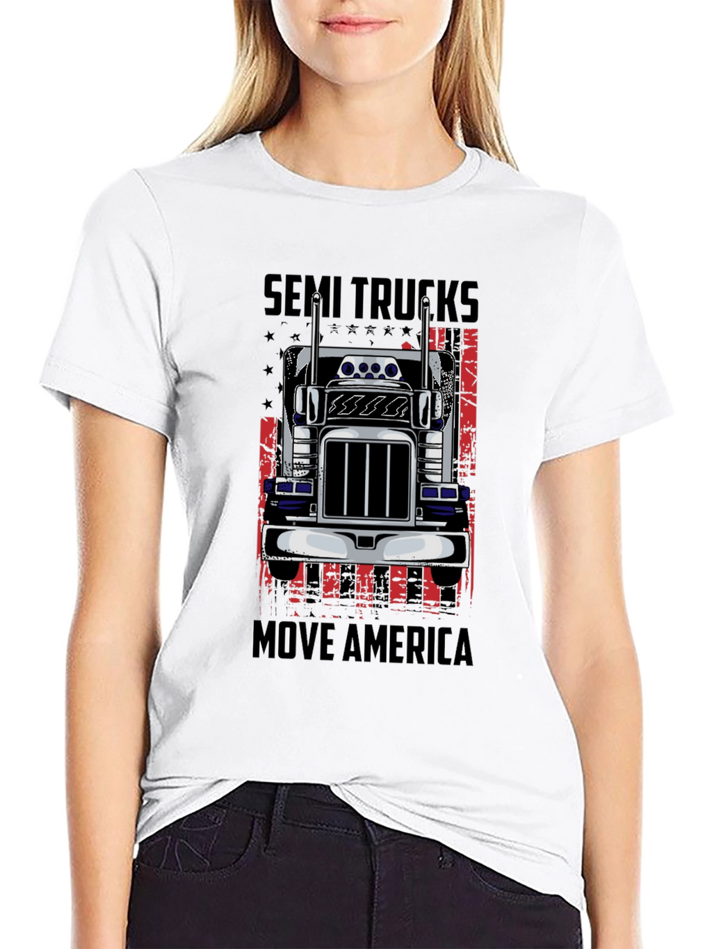 Semi Trucks Move America Graphic T-Shirt