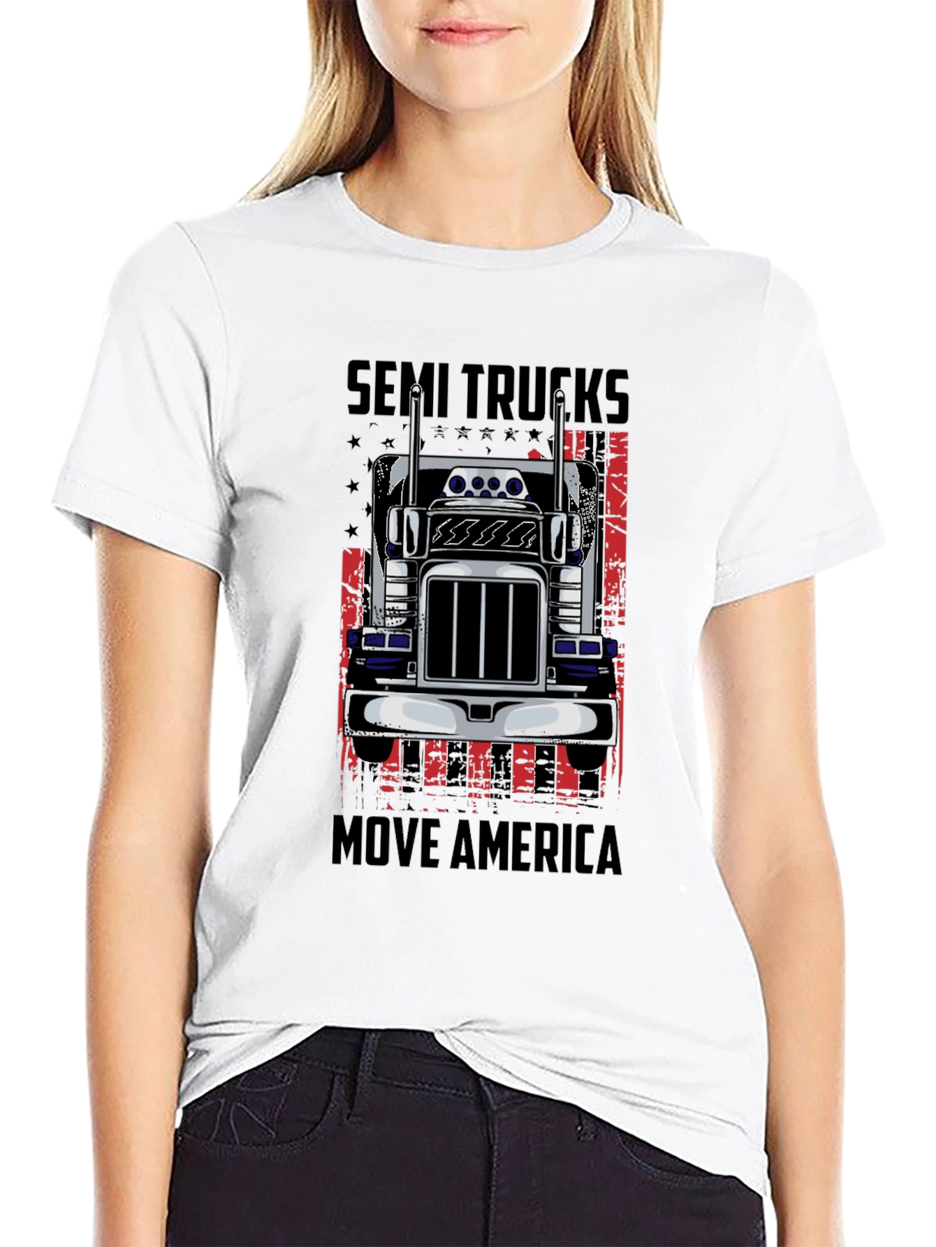 Semi Trucks Move America Graphic T-Shirt