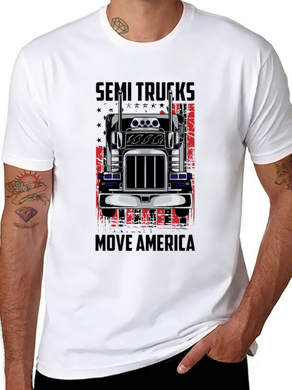Semi Trucks Move America Graphic T-Shirt
