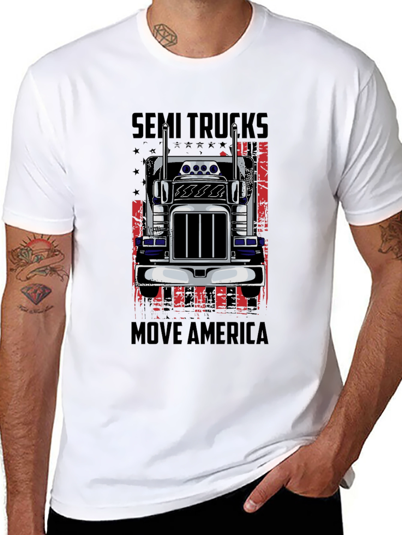 Semi Trucks Move America Graphic T-Shirt