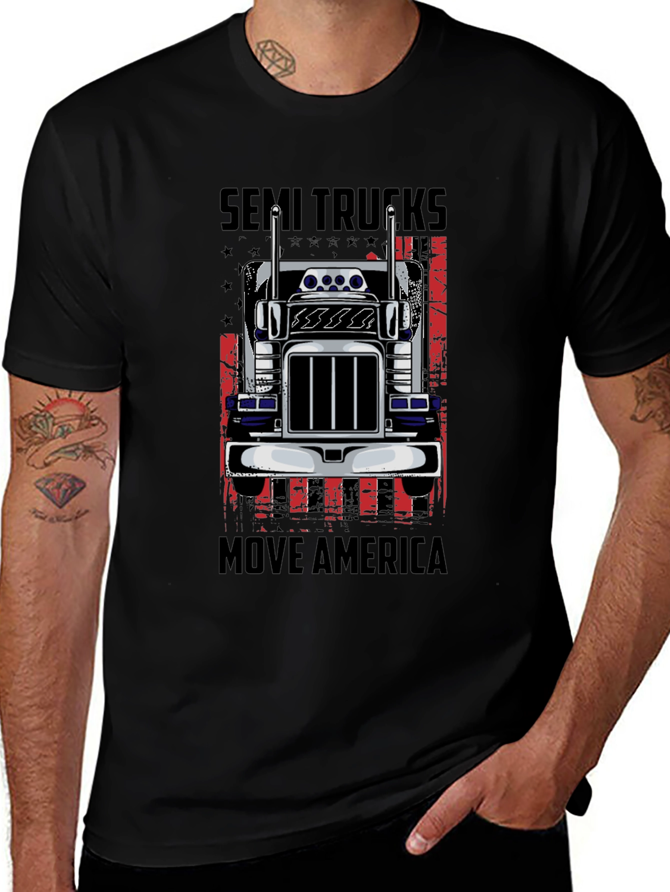 Semi Trucks Move America Graphic T-Shirt
