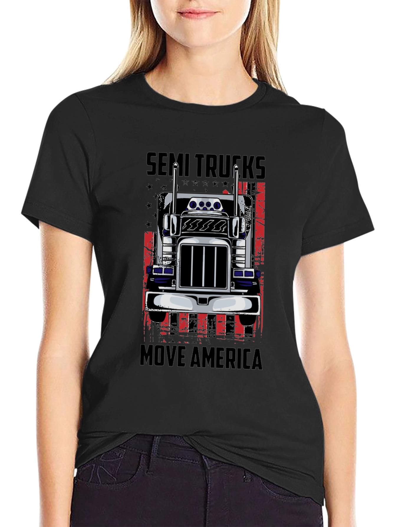 Semi Trucks Move America Graphic T-Shirt