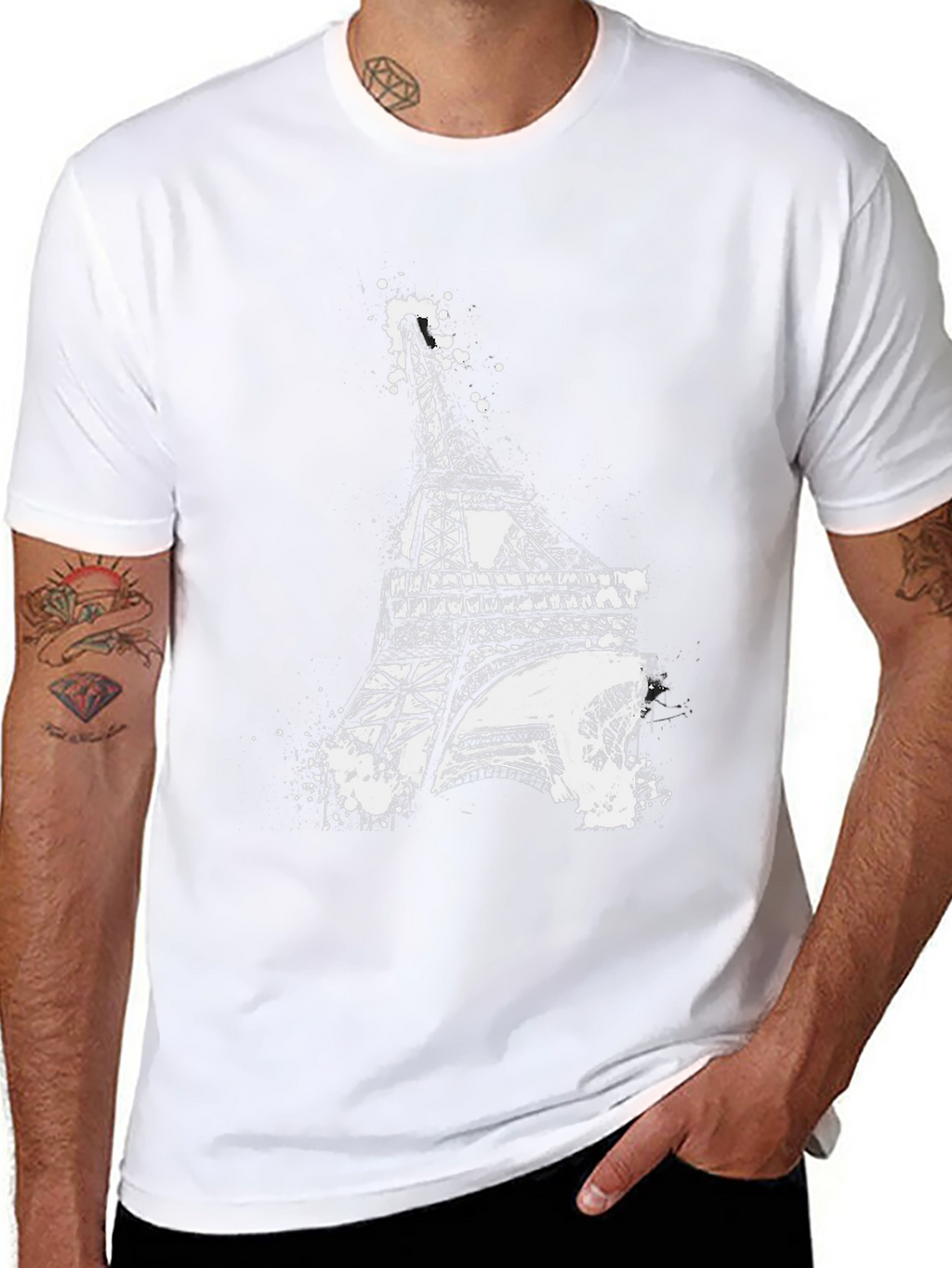 Eiffel Tower Graphic Tee - Modern Art Style