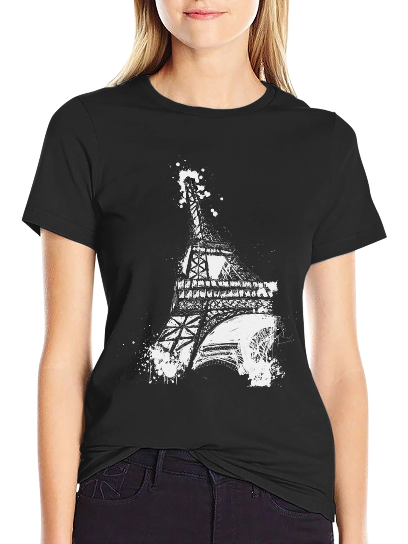 Eiffel Tower Graphic Tee - Modern Art Style