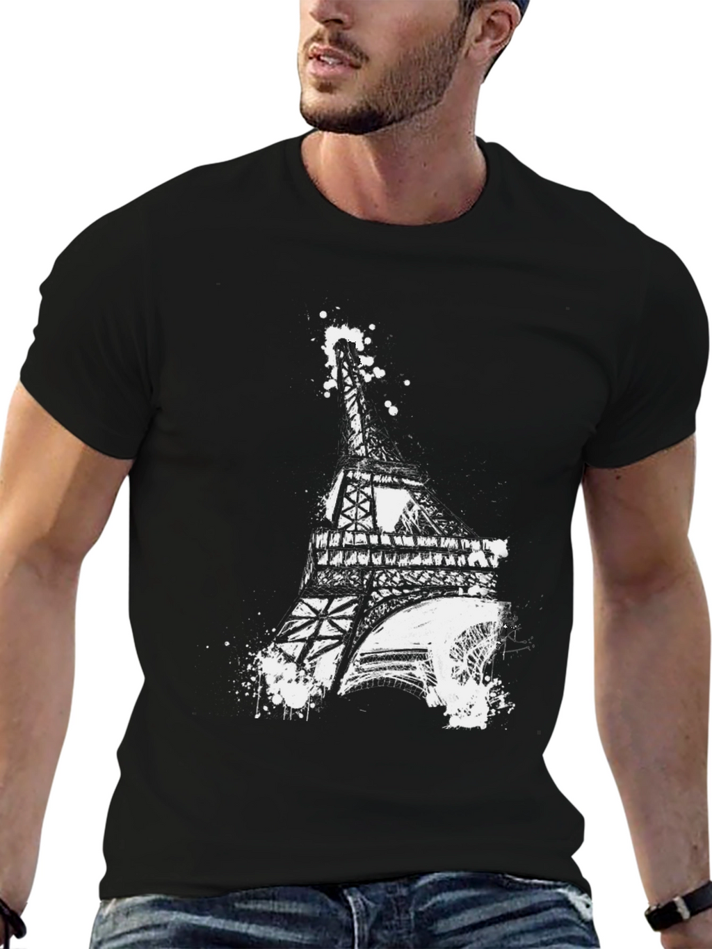 Eiffel Tower Graphic Tee - Modern Art Style