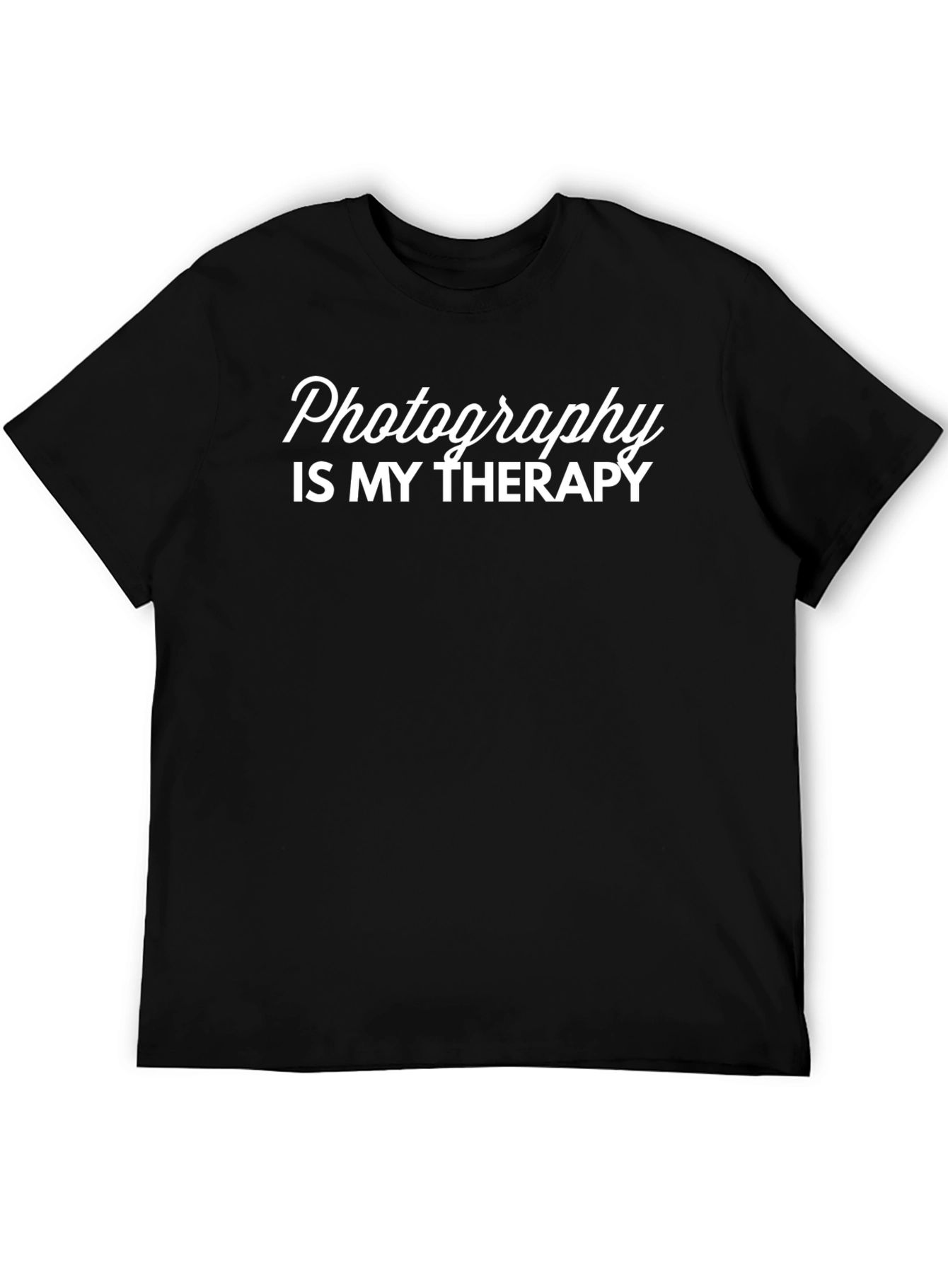 Photography is My Therapy Black T-Shirt
