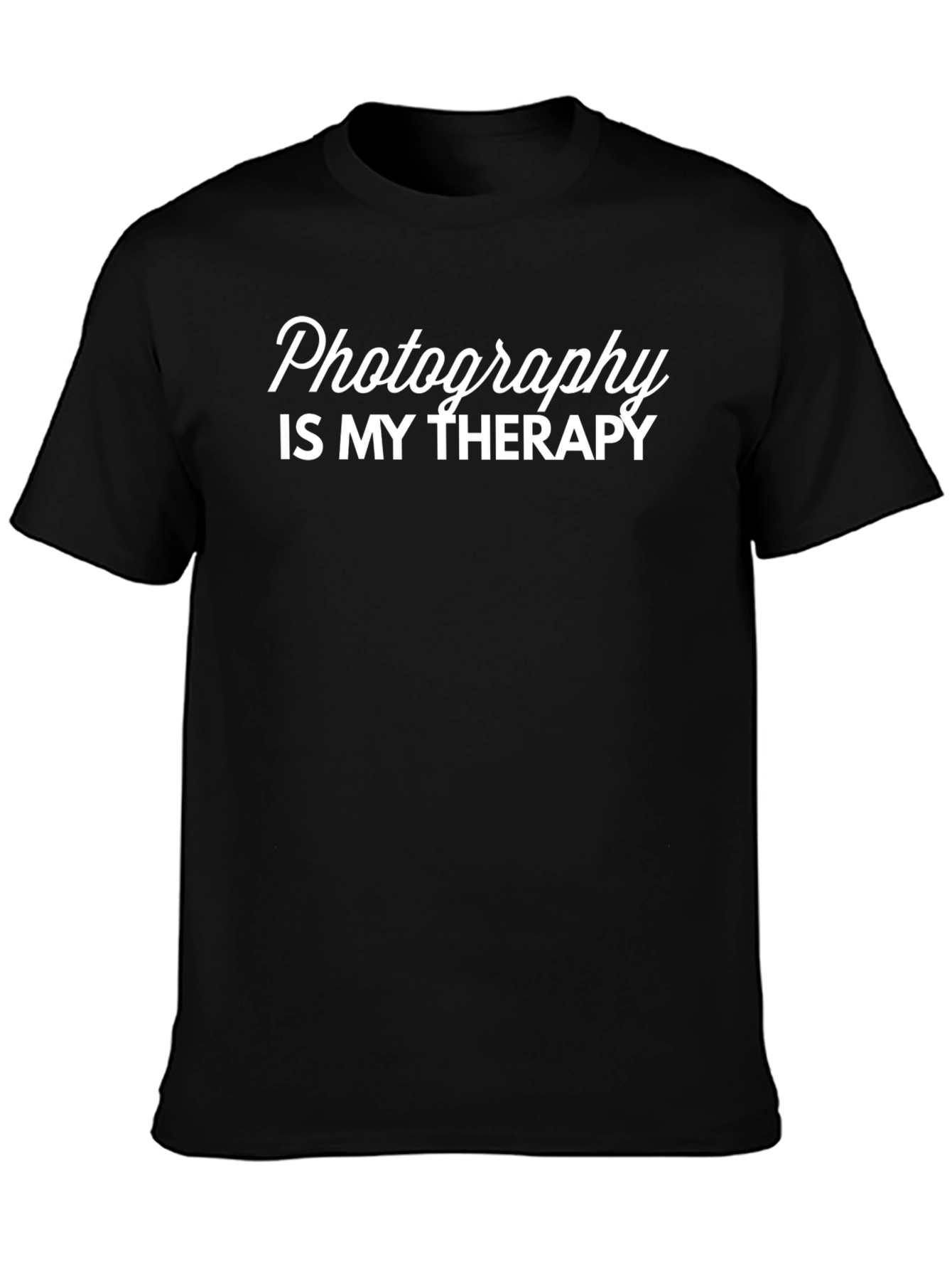 Photography is My Therapy Black T-Shirt