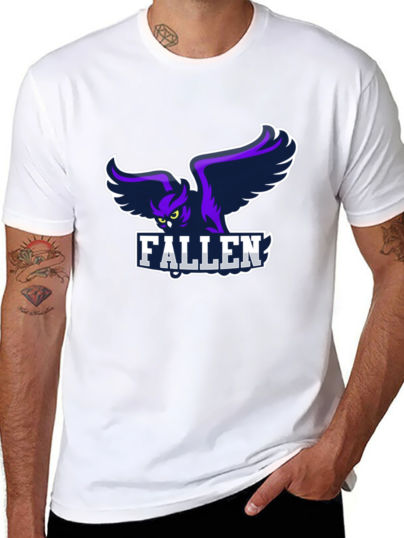 Fallen Owl Graphic Black T-Shirt