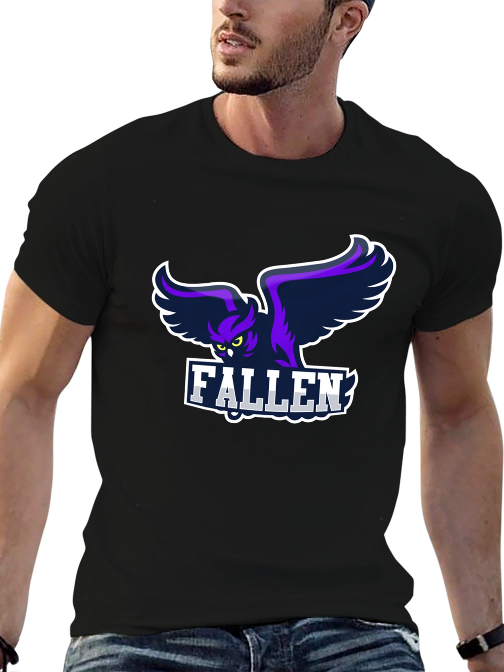 Fallen Owl Graphic Black T-Shirt